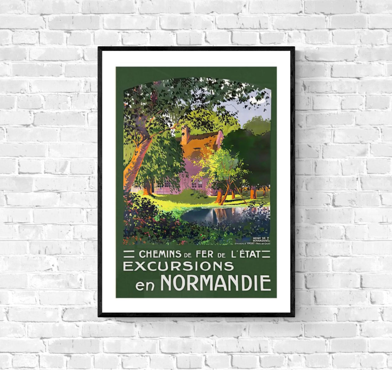 Affiche Normandie chemins de fer