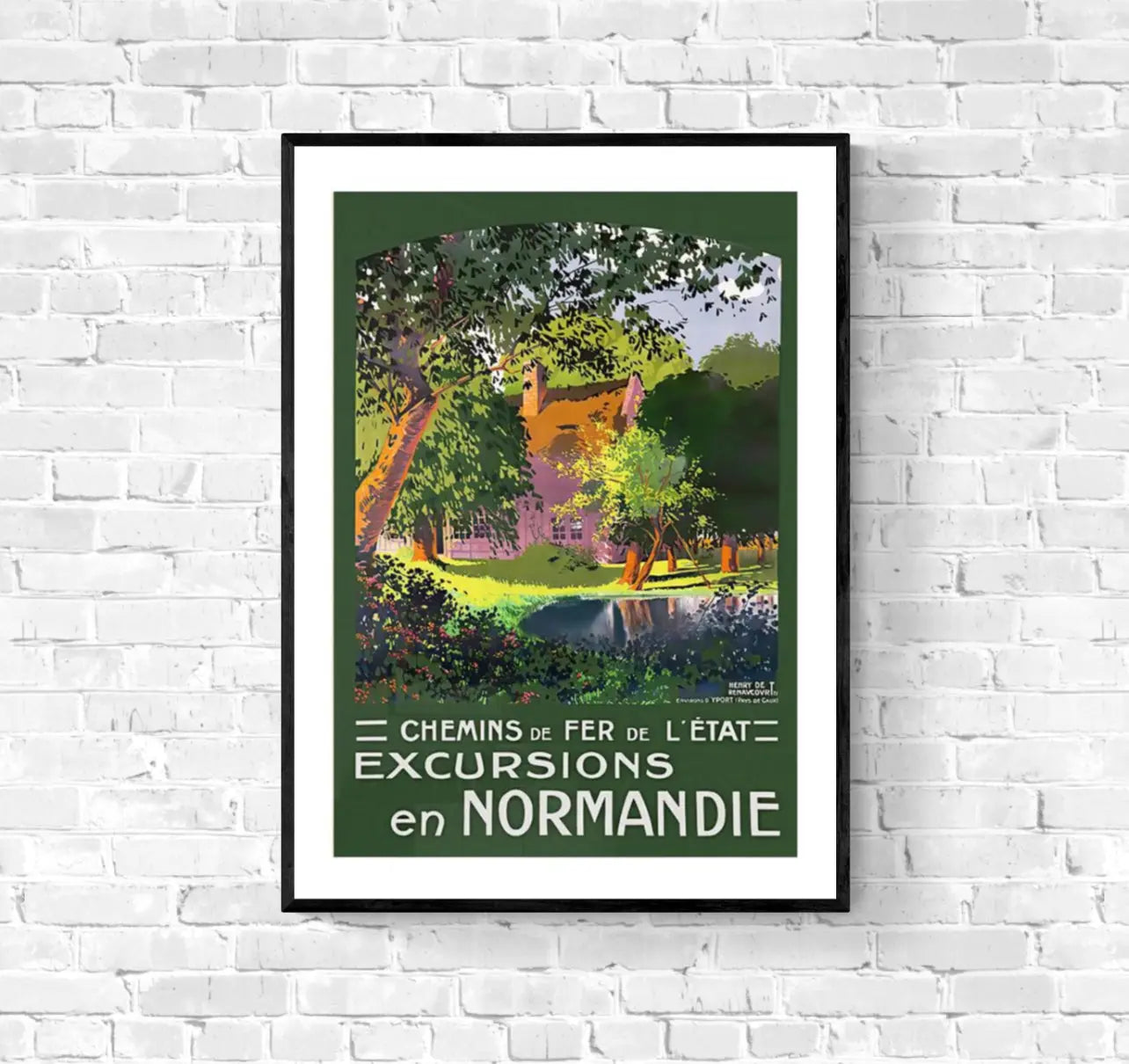 Affiche Normandie chemins de fer affichevintagefrance