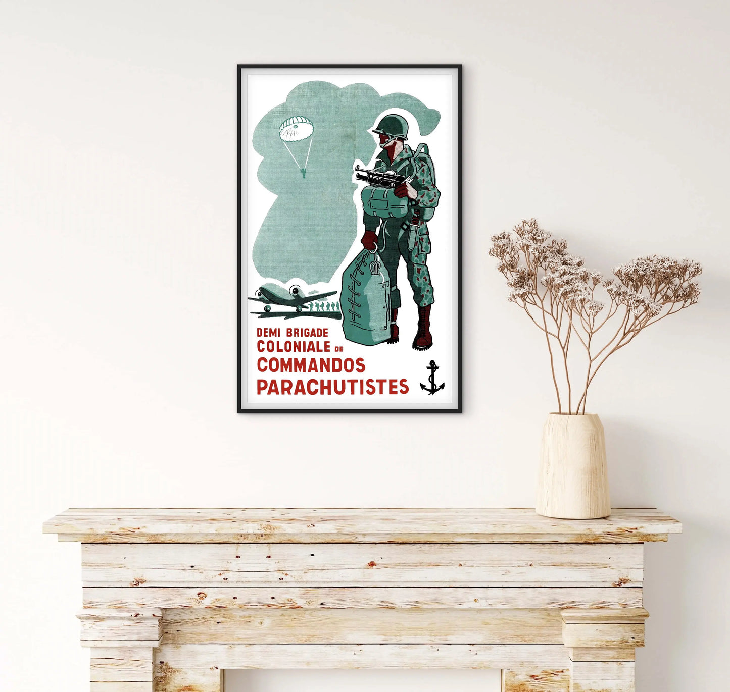 Affiche Commandos Parachutistes affichevintagefrance