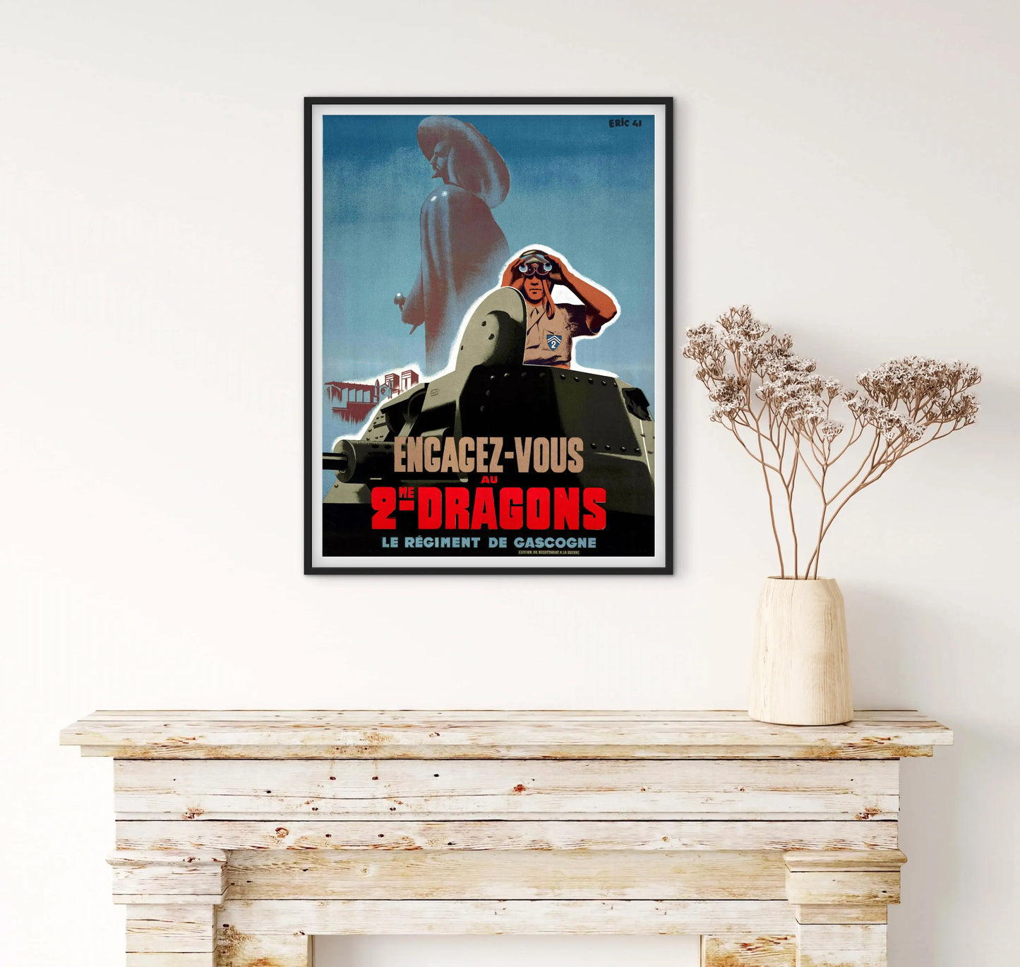 Affiche de recrutement de l'Armée de Vichy - 2e dragons, le régiment de Gasgogne affichevintagefrance