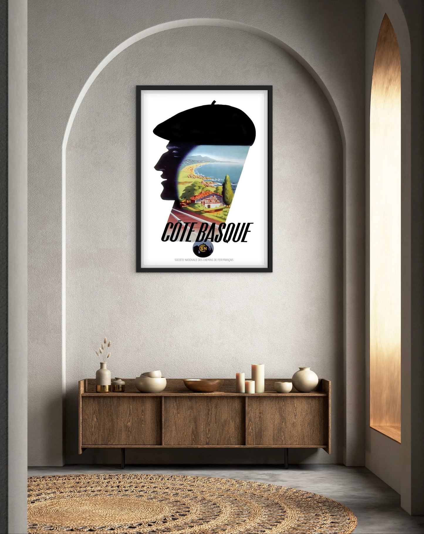 Affiche Côte Basque Océan SNCF affichevintagefrance