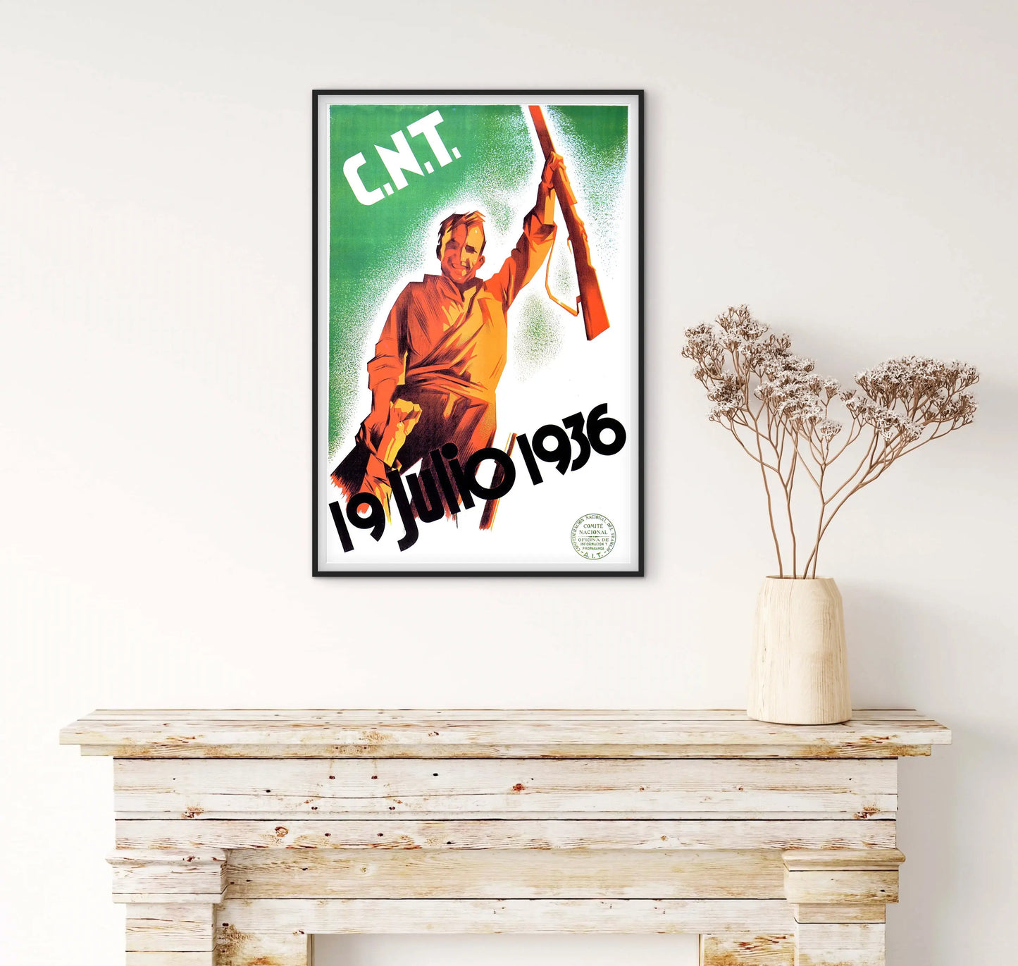 Affiche CNT de la guerre civile espagnole « 19 juillet 1936 » affichevintagefrance