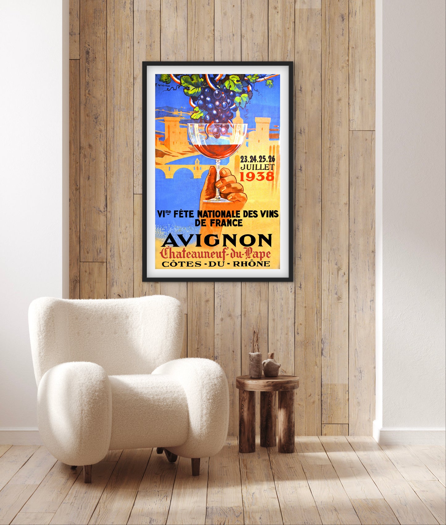 Affiche Vin Avignon côtes du Rhône