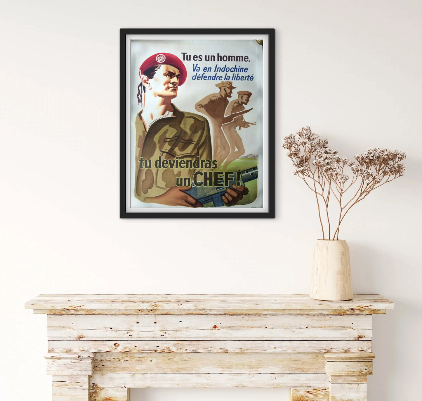 Affiche Indochine Parachutiste tu deviendras un chef affichevintagefrance