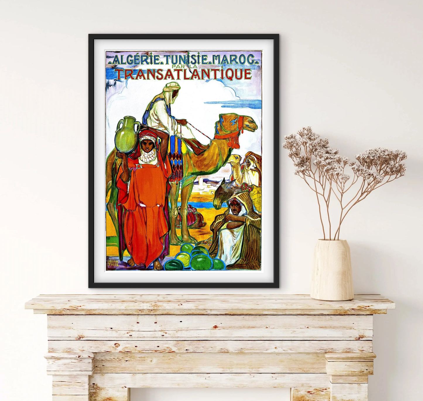Affiche Algérie Tunisie Maroc Transatlantique affichevintagefrance