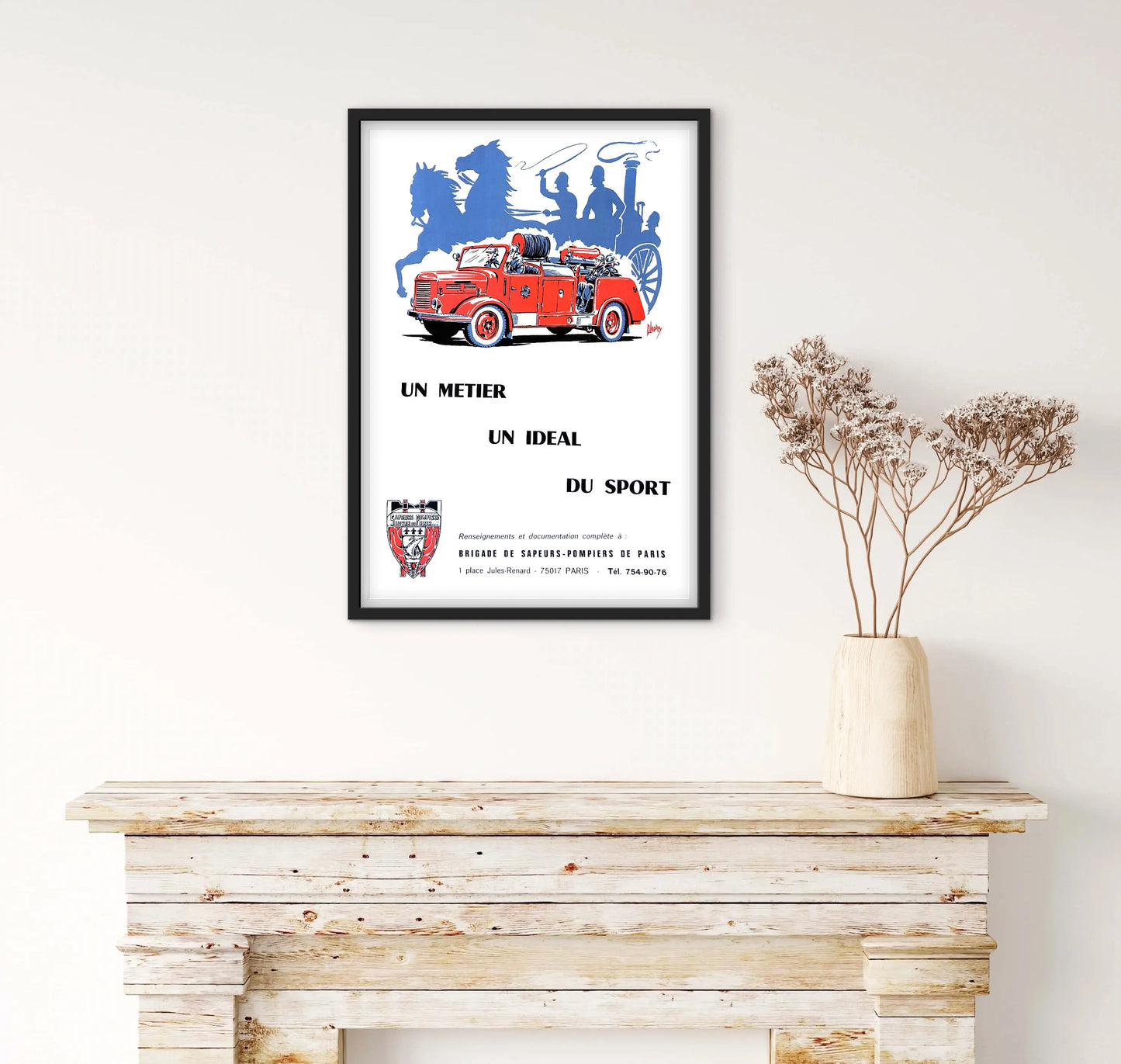 Affiche Sapeurs pompiers de Paris BSPP affichevintagefrance