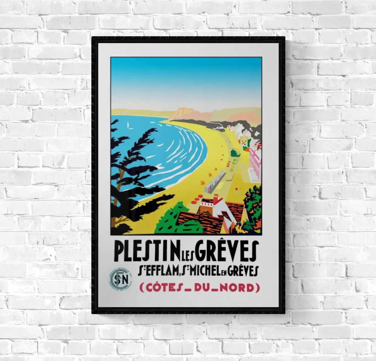 Affiche Plestin les Grèves Bretagne affichevintagefrance