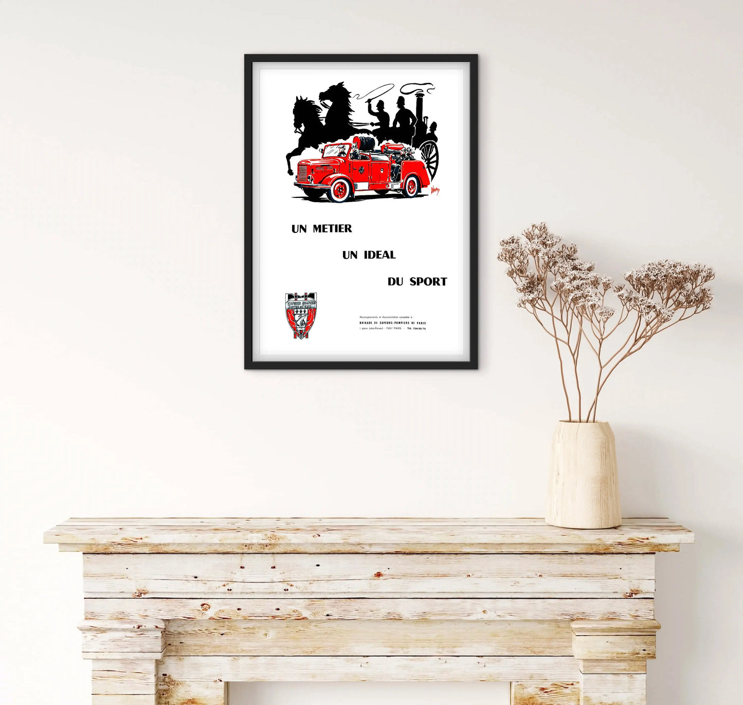 Affiche Sapeurs pompiers de Paris BSPP affichevintagefrance