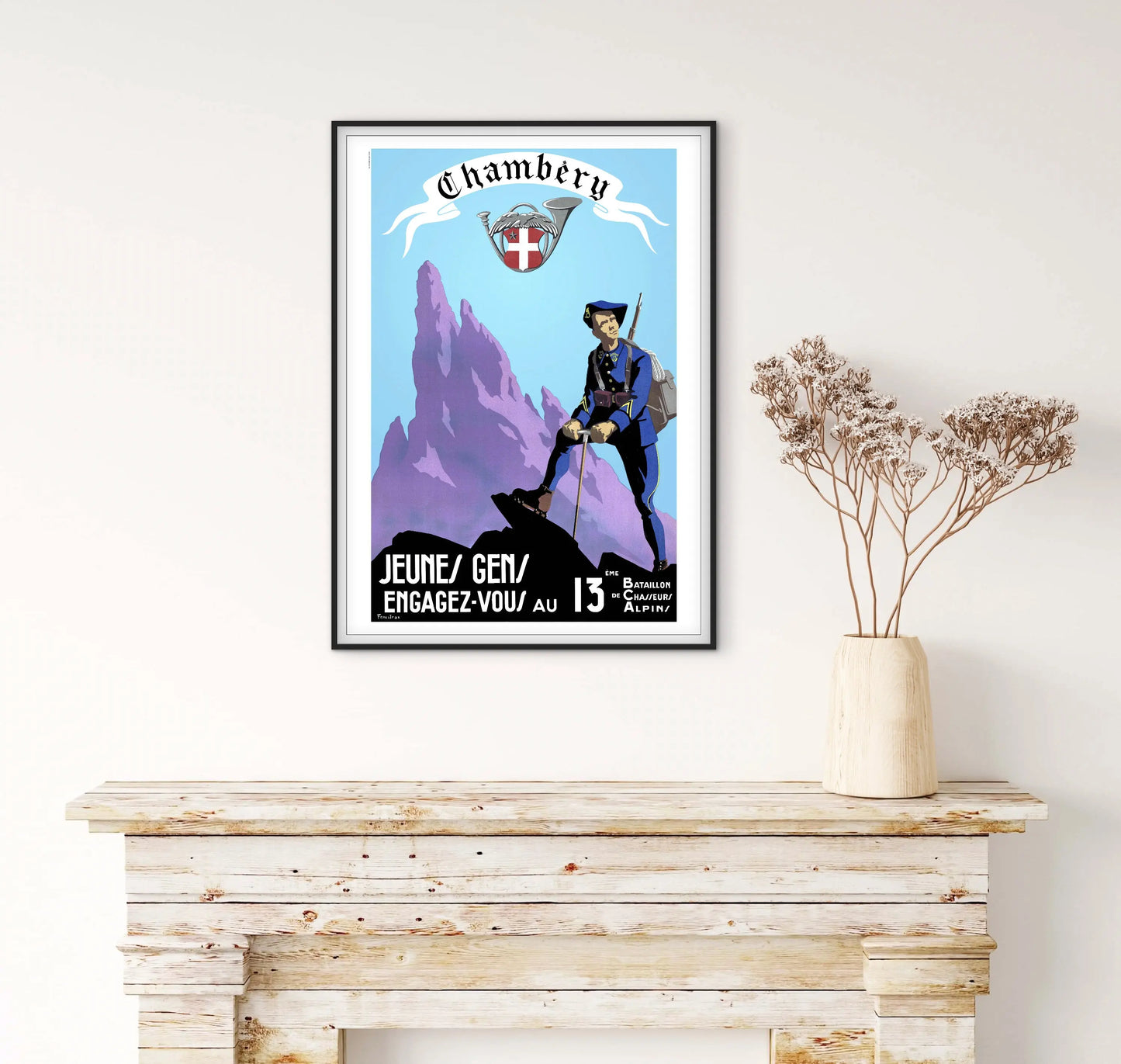 Affiche 13e Bataillon Chasseurs Alpins Chambéry affichevintagefrance