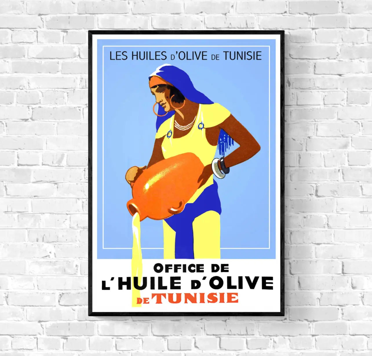 Affiche huile d’olive Tunisie affichevintagefrance