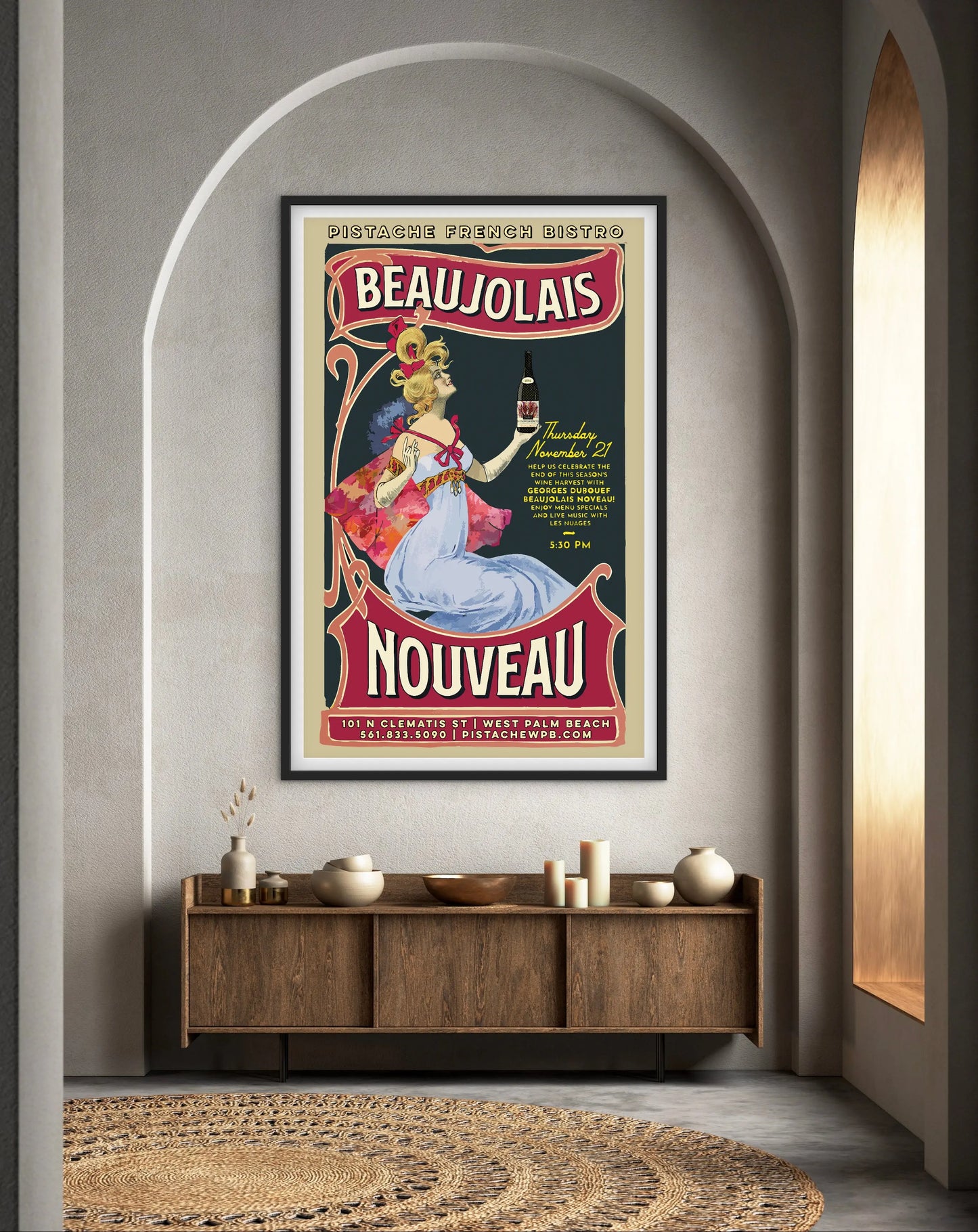 Affiche Vin Beaujolais affichevintagefrance