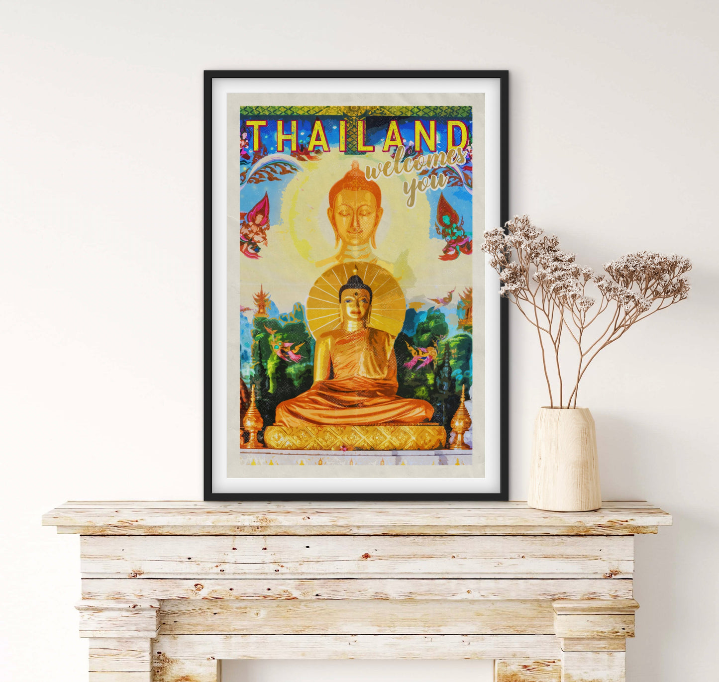 Affiche Thaïlande Bouddha affichevintagefrance
