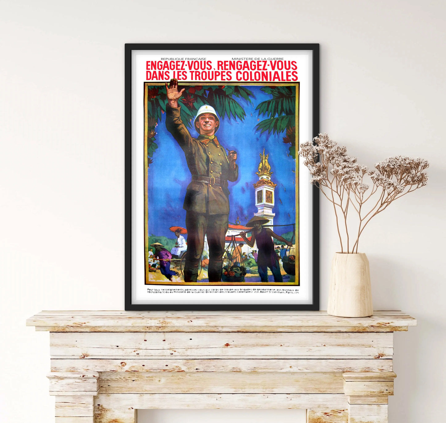 Affiche Engagez vous dans la troupes coloniales affichevintagefrance