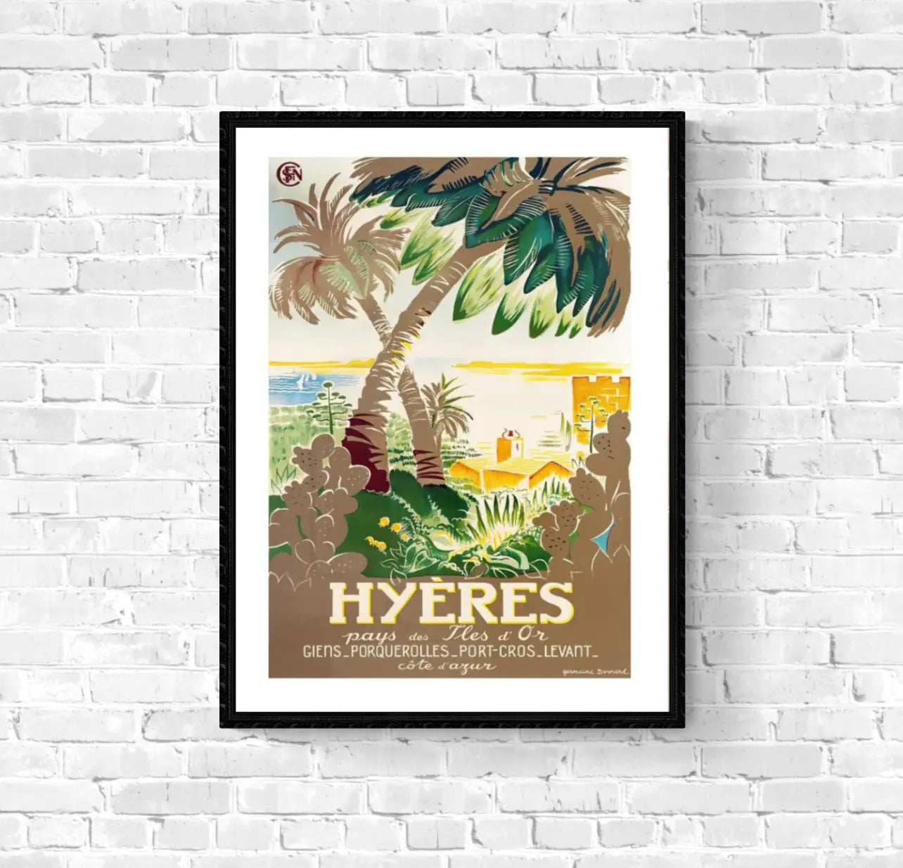 Affiche Hyères SNCF affichevintagefrance