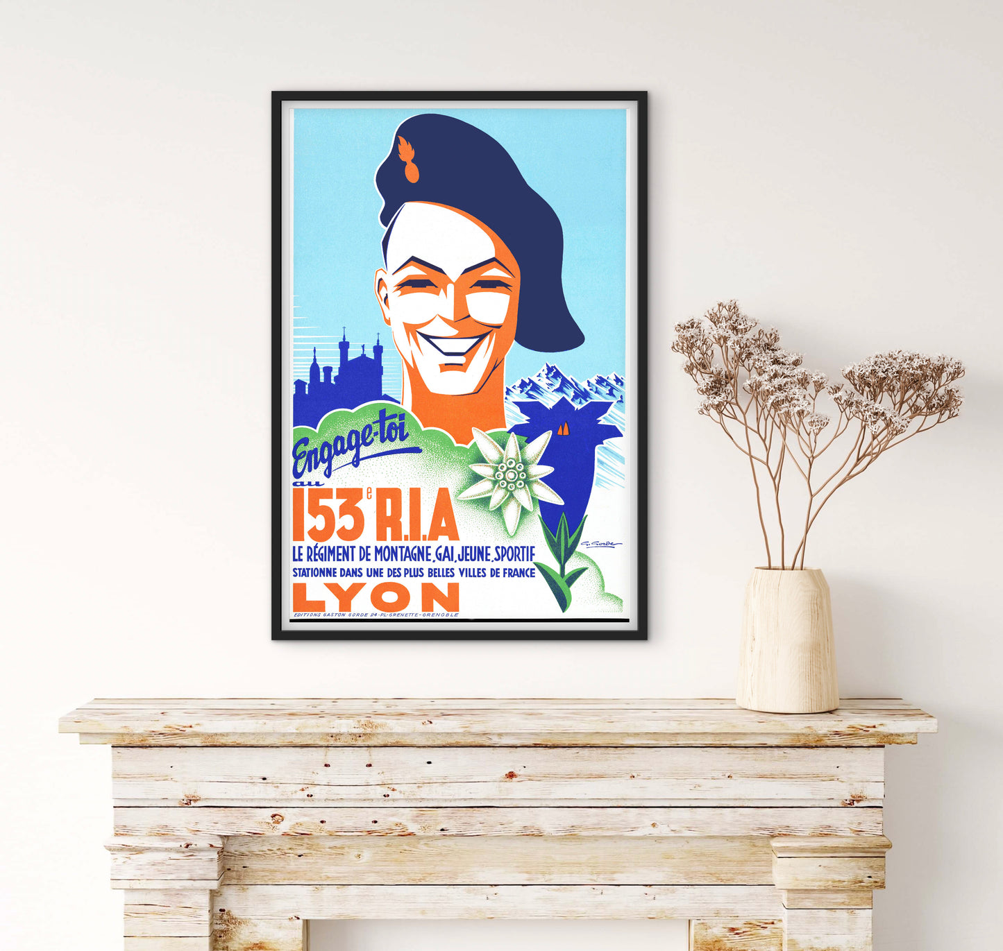 Affiche recrutement de l'Armée de Vichy 153e RIA Lyon