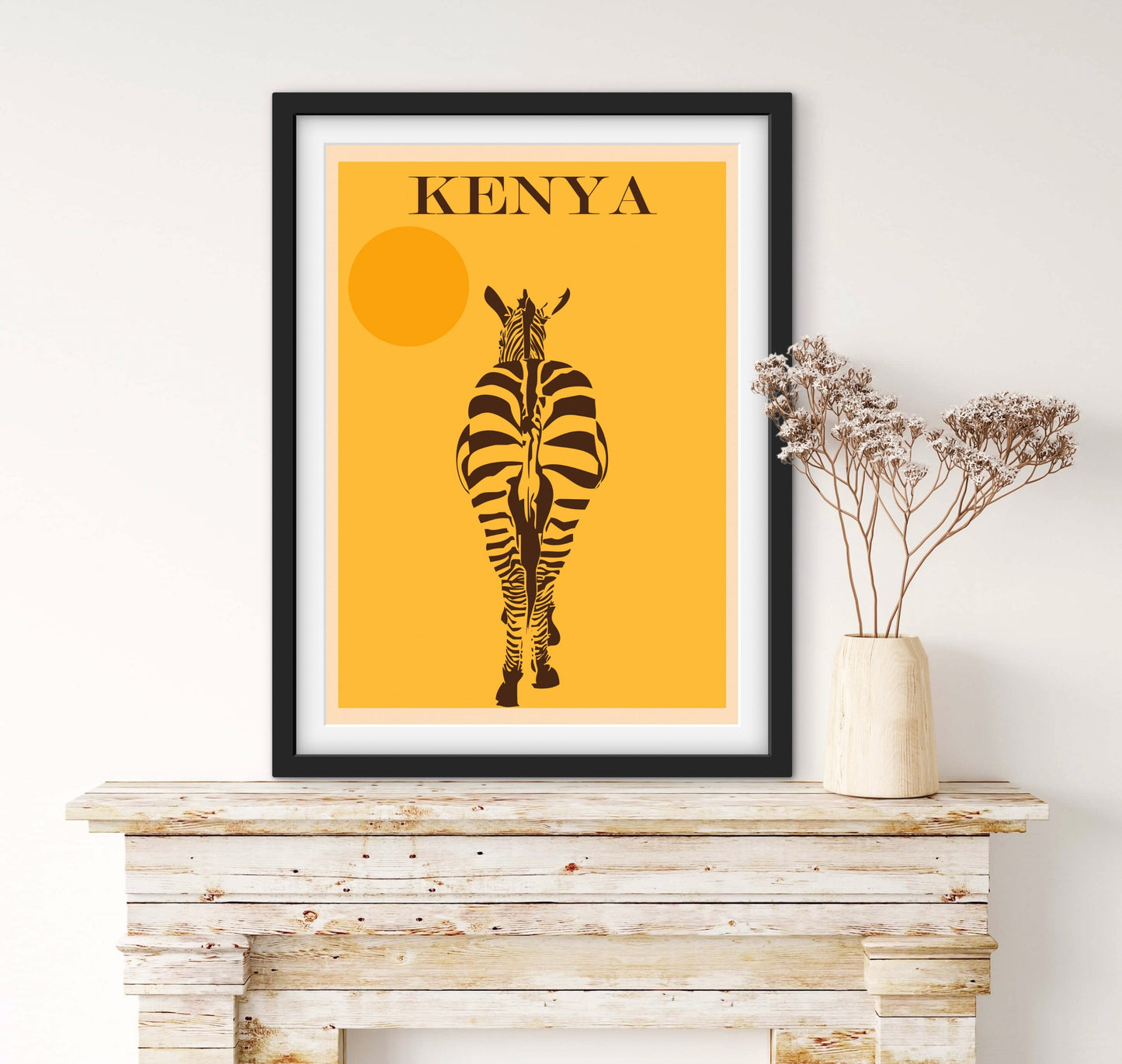 Affiche Kenya Afrique Zèbre affichevintagefrance