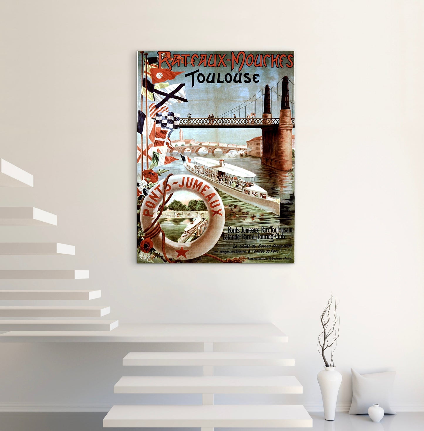 Affiche Toulouse bateaux mouches affichevintagefrance