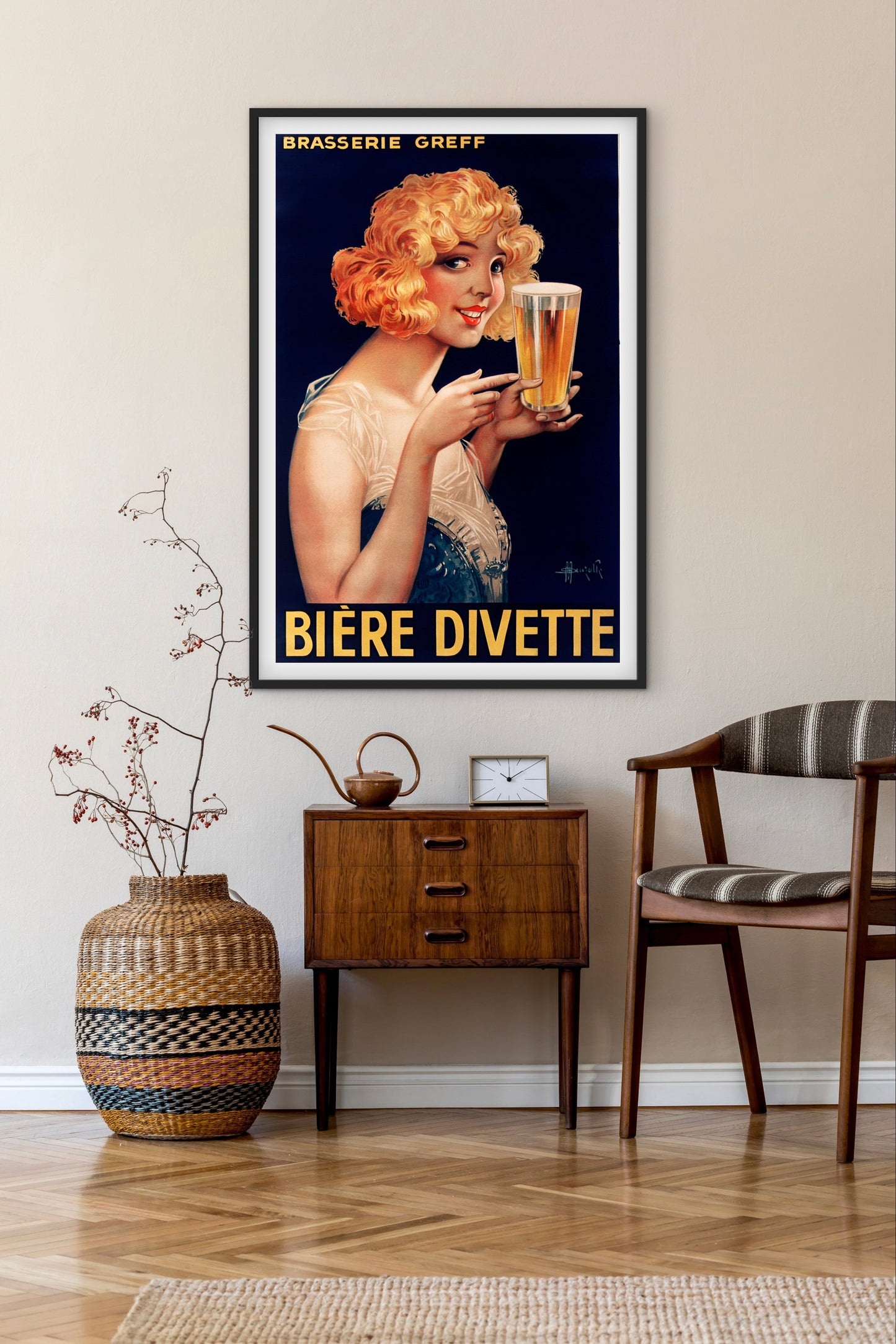 Affiche Bière D’Ivette brasserie greff vintage affichevintagefrance