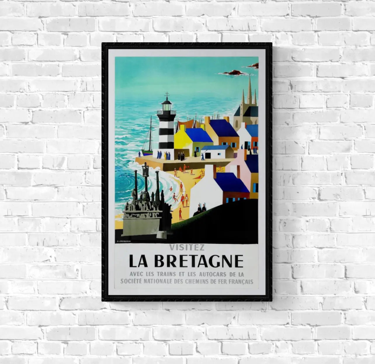 Affiche Visitez la Bretagne SNCF affichevintagefrance
