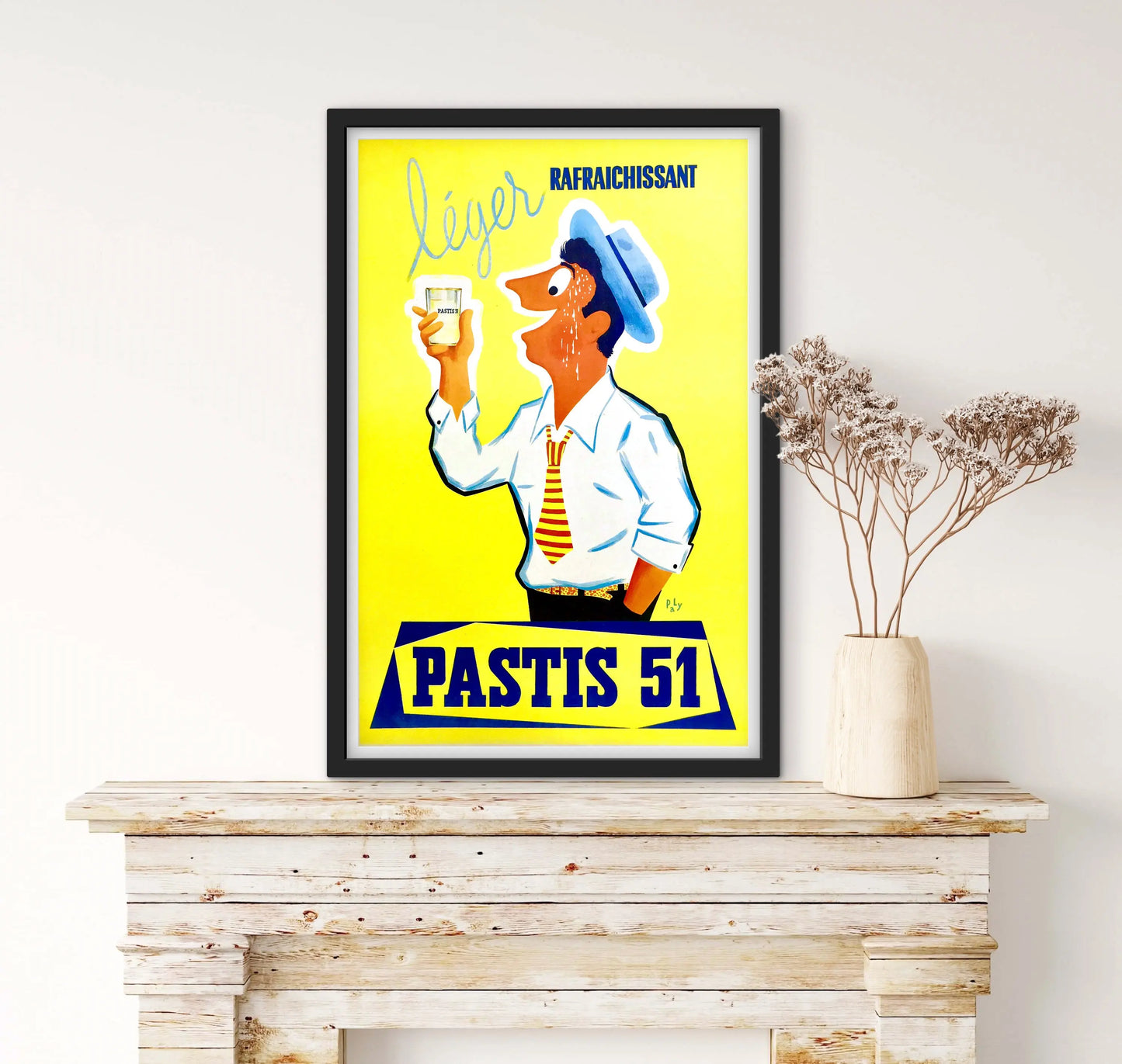 Affiche Pastis 51 léger rafraîchissement affichevintagefrance