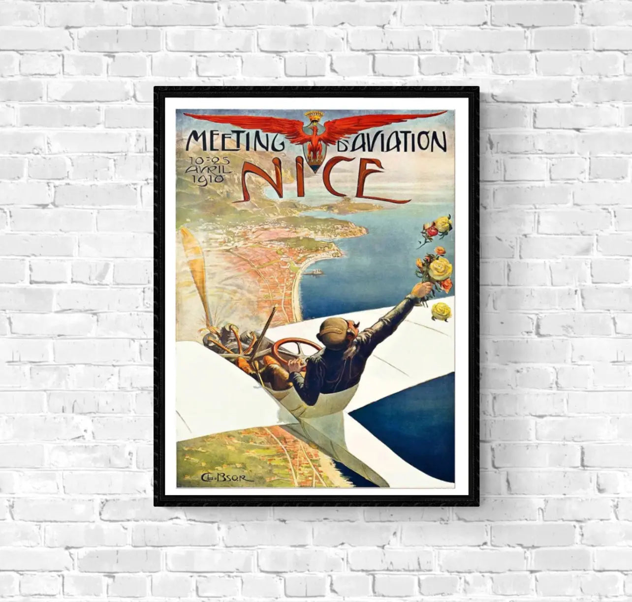 Affiche Nice meeting aviation 1910 affichevintagefrance