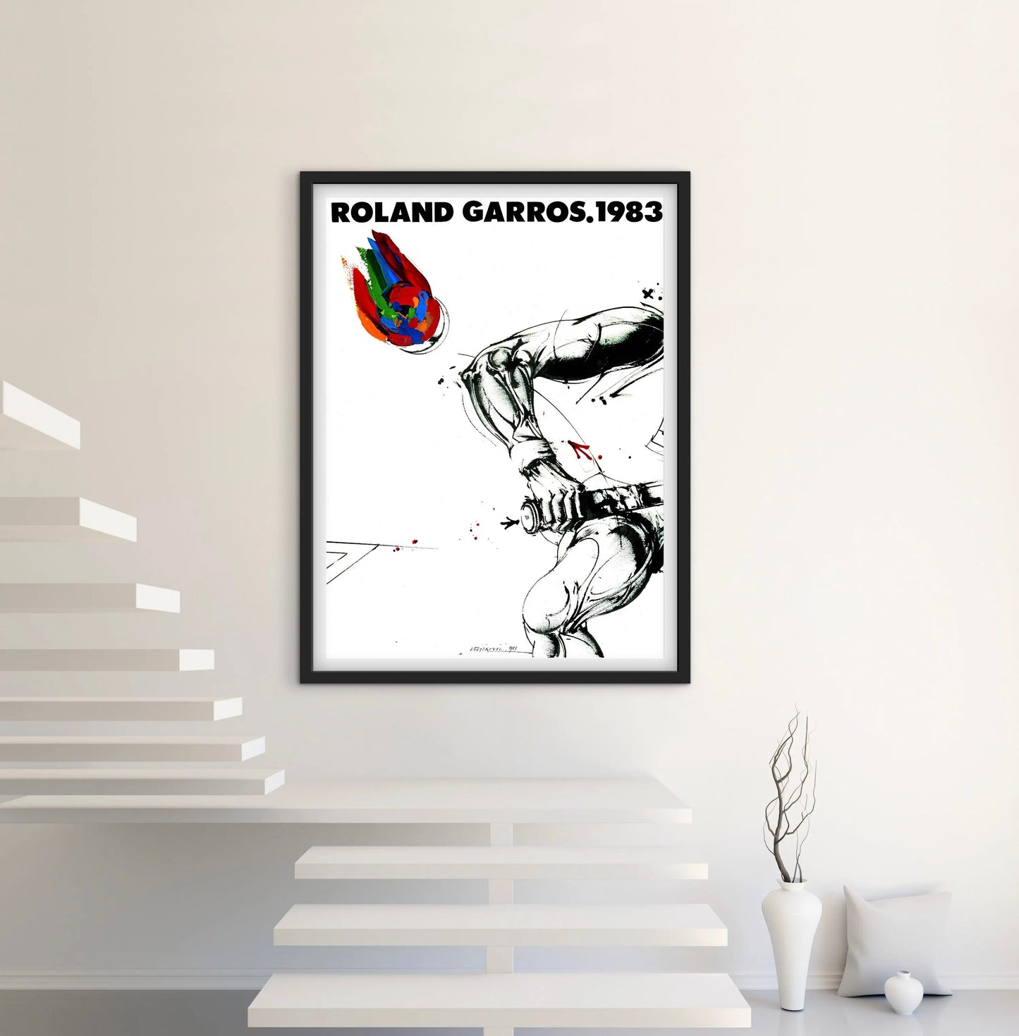 Affiche Tennis Garros 1983 affichevintagefrance
