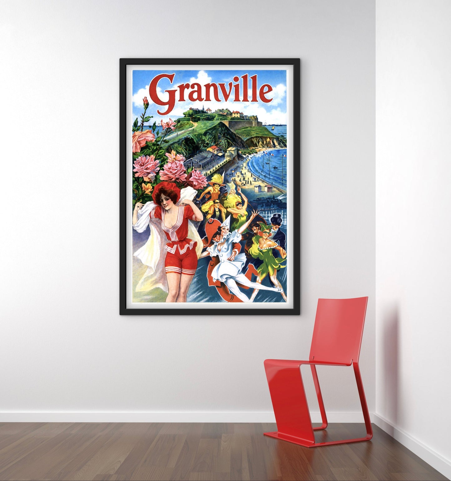 Affiche Vintage Granville Poster Rétro Bord de Mer Normandie affichevintagefrance