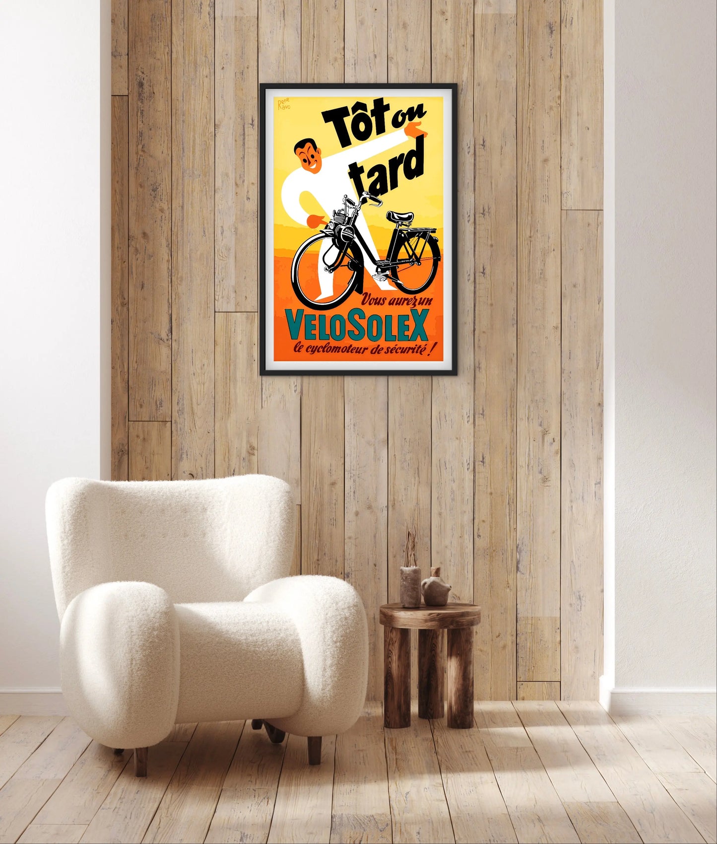 Affiche Vélo Solex « Tôt ou tard » affichevintagefrance