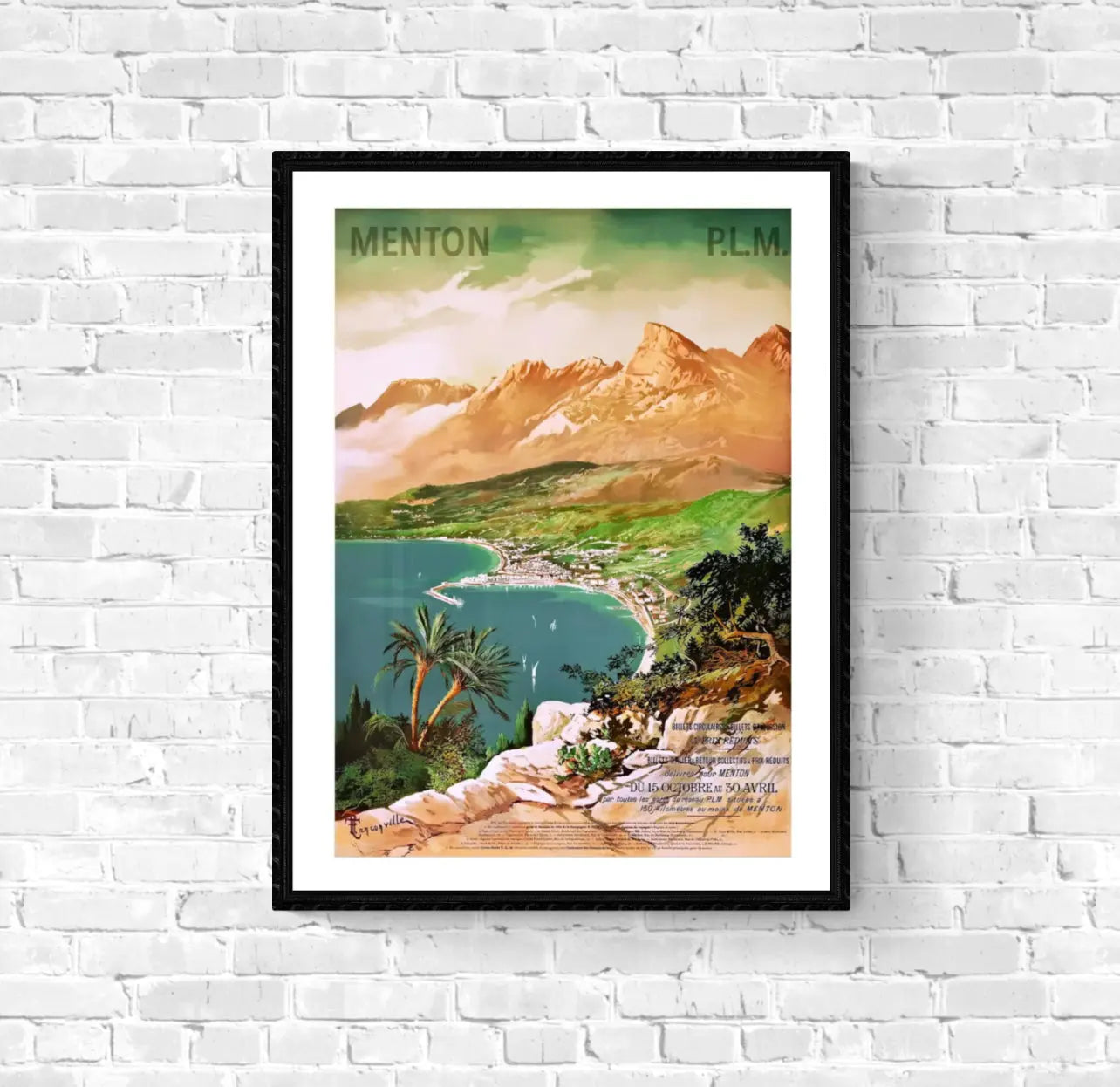 Affiche Menton PLM affichevintagefrance