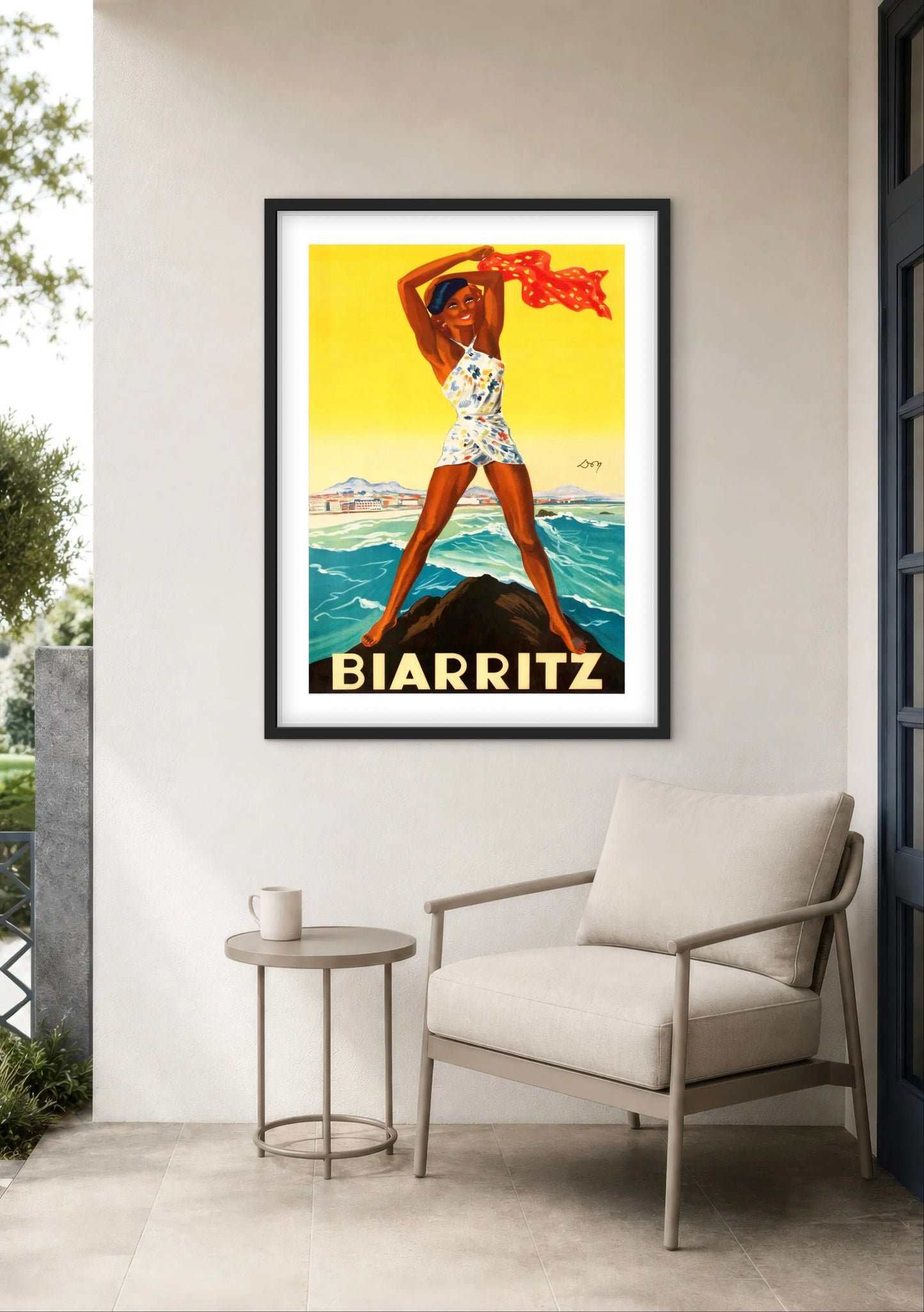 Affiche Vintage Biarritz Poster Côte Basque Rétro Art Déco affichevintagefrance