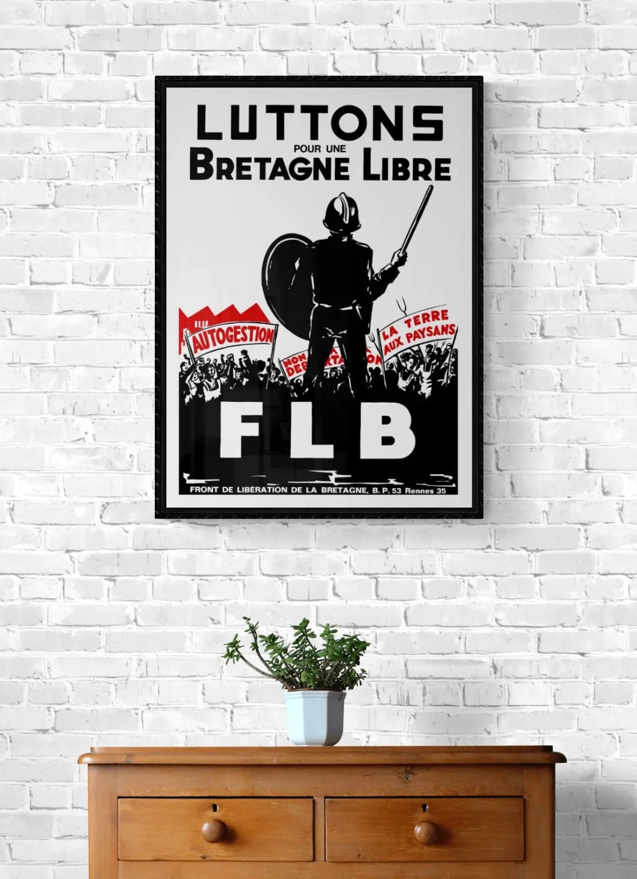 Affiche FLB Luttons pour une Bretagne libre affichevintagefrance