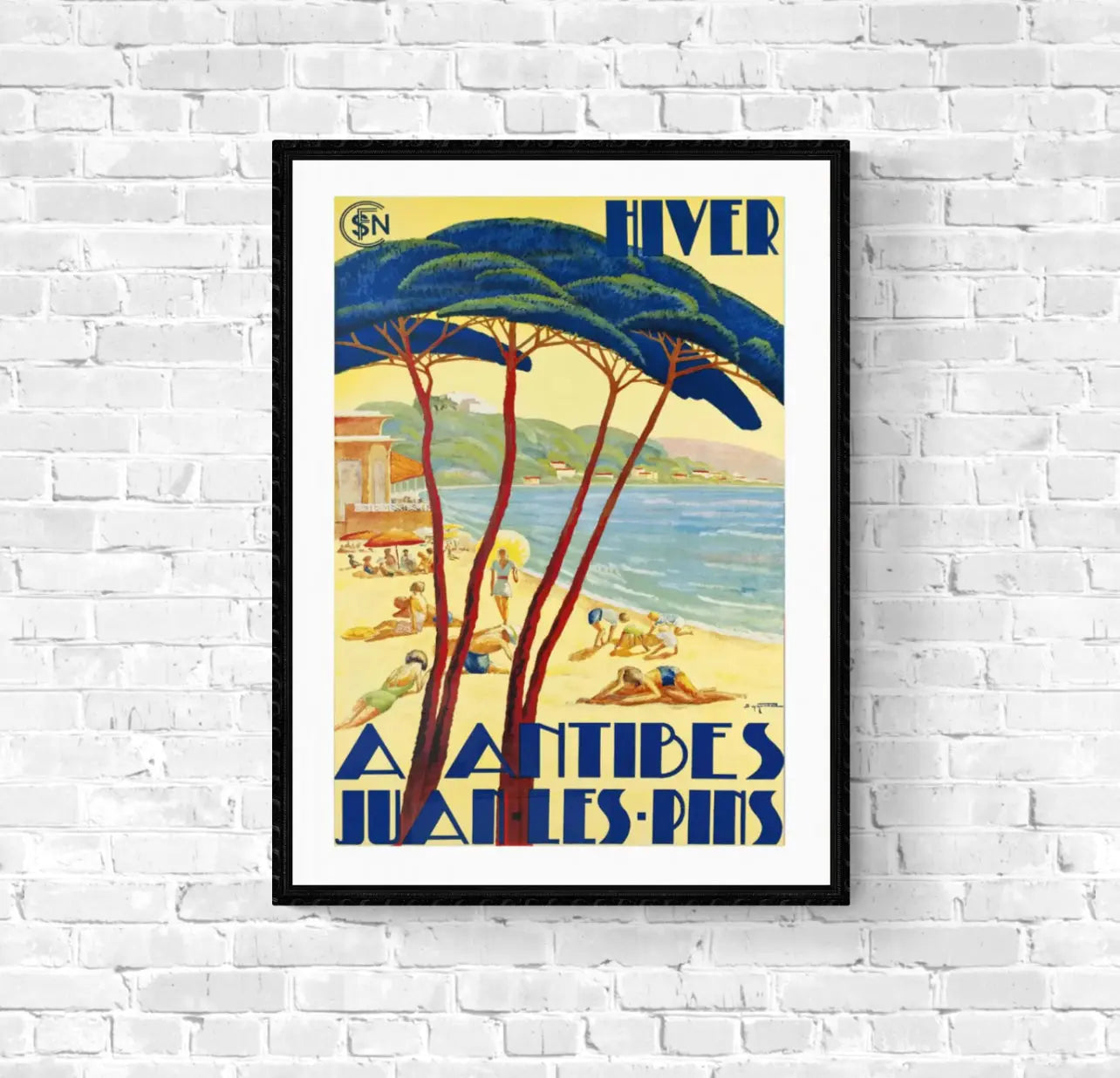 Affiche Antibes Juan Les Pins SNCF affichevintagefrance