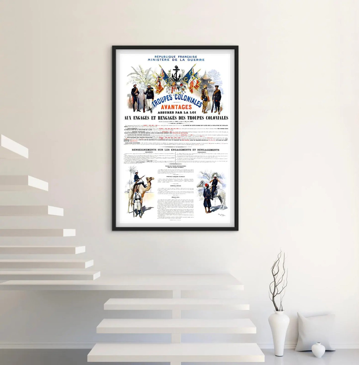 Affiche troupes Coloniales Avantages affichevintagefrance