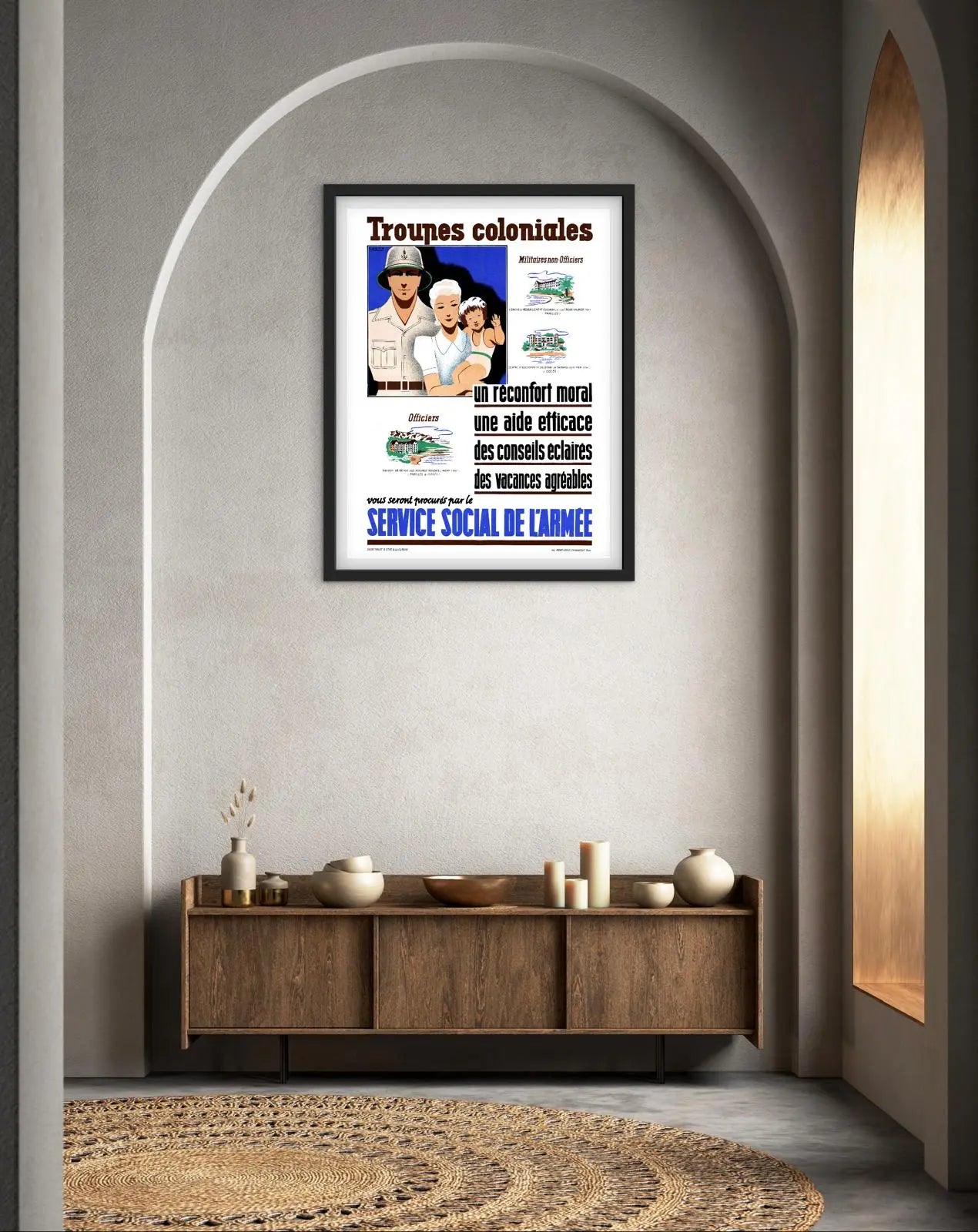 Affiche troupes Coloniales service social de l'armée affichevintagefrance