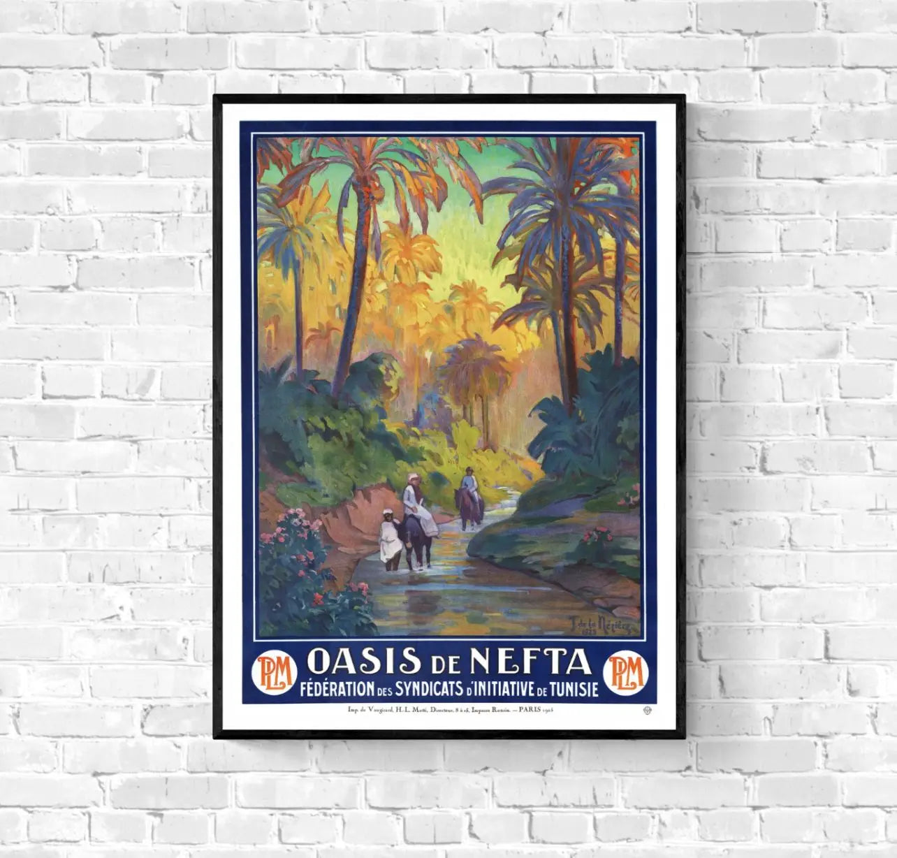 Affiche oasis de Nefta Tunisie affichevintagefrance