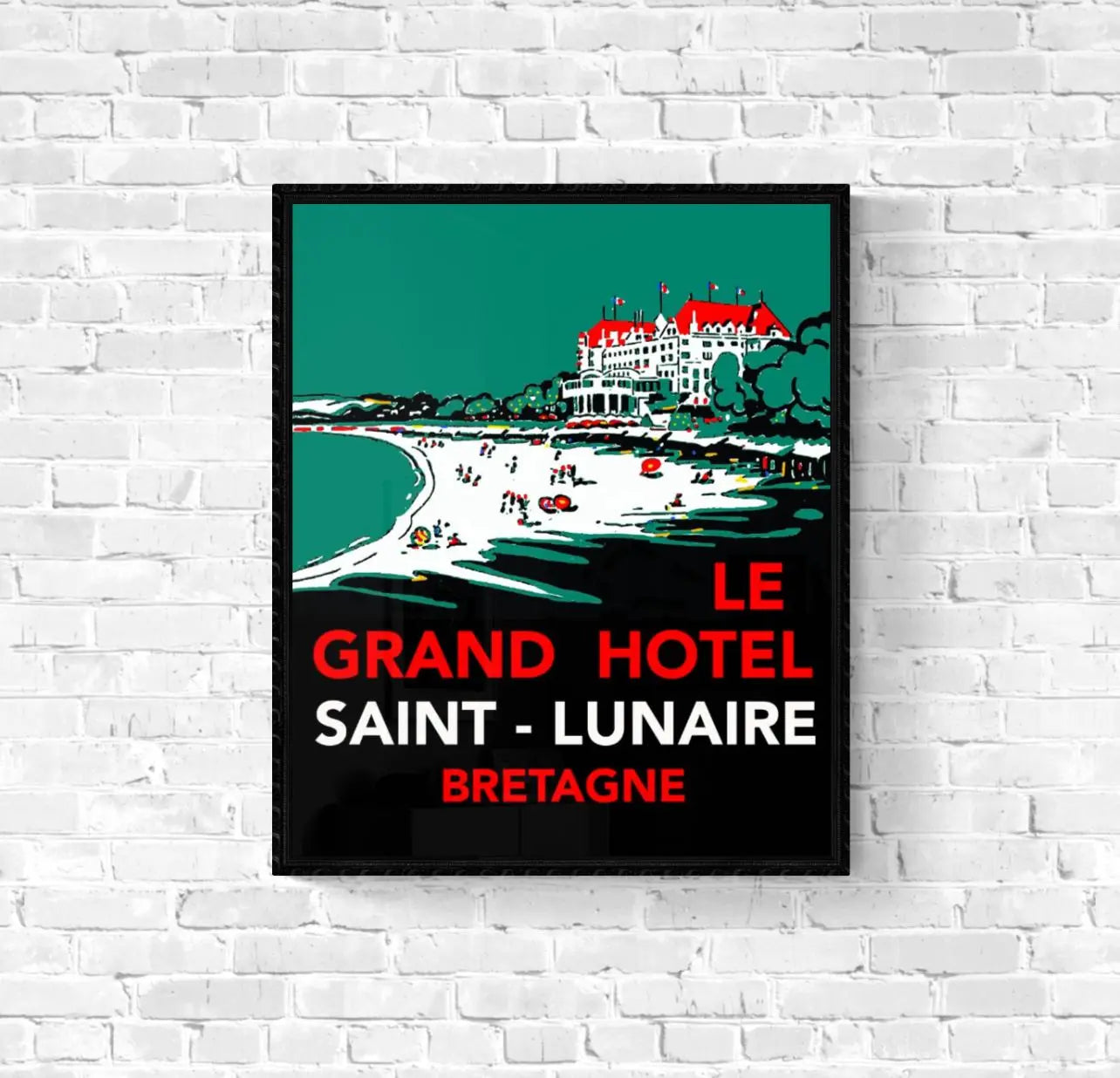Affiche Saint Lunaire grand hôtel Bretagne affichevintagefrance