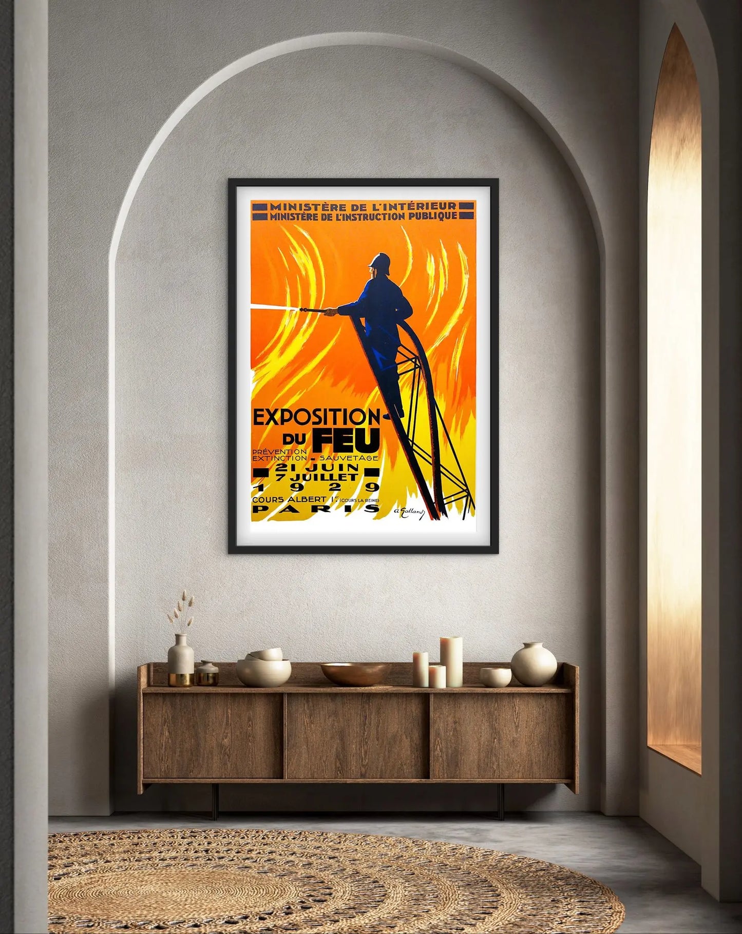 Affiche exposition du feu pompier Paris 1929 affichevintagefrance