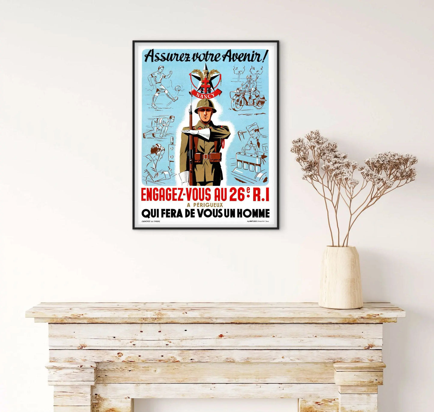 Affiche 26e régiment infanterie Périgueux Nancy affichevintagefrance