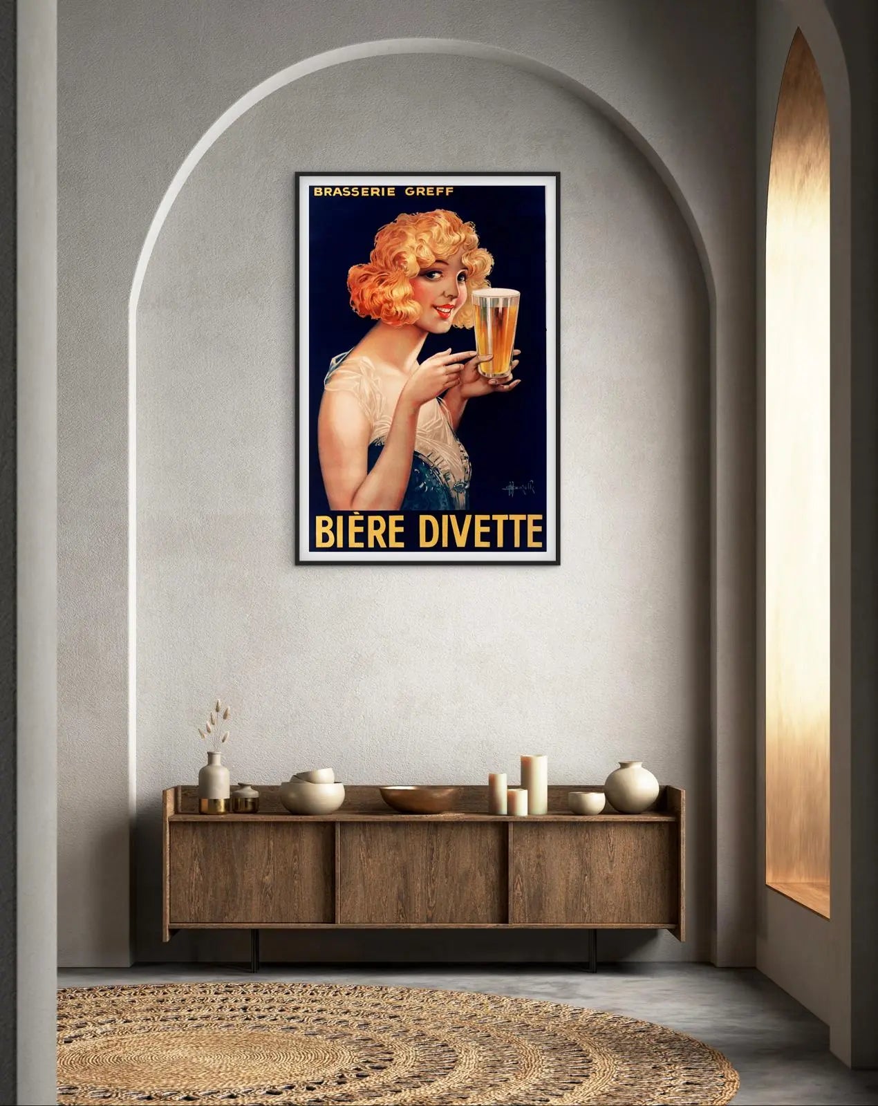 Affiche Bière Divette brasserie Greff affichevintagefrance