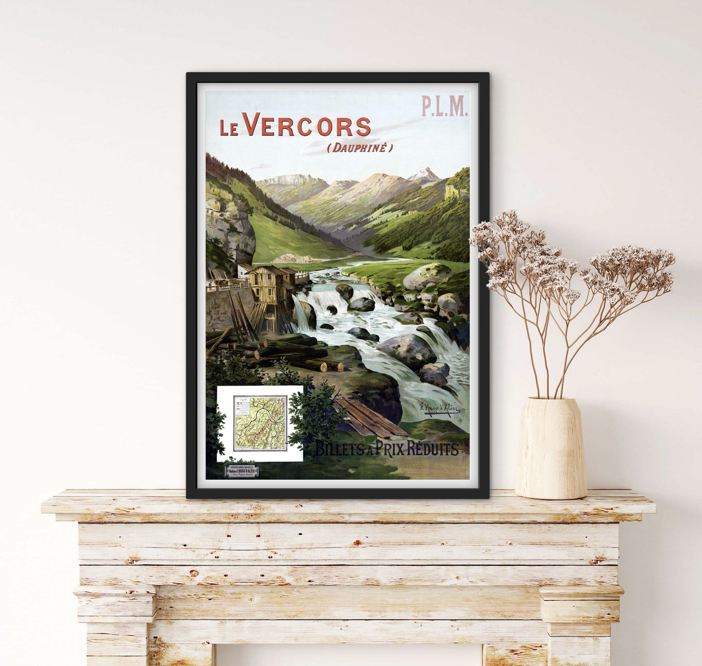 Affiche Dauphiné Vercors gorges PLM affichevintagefrance