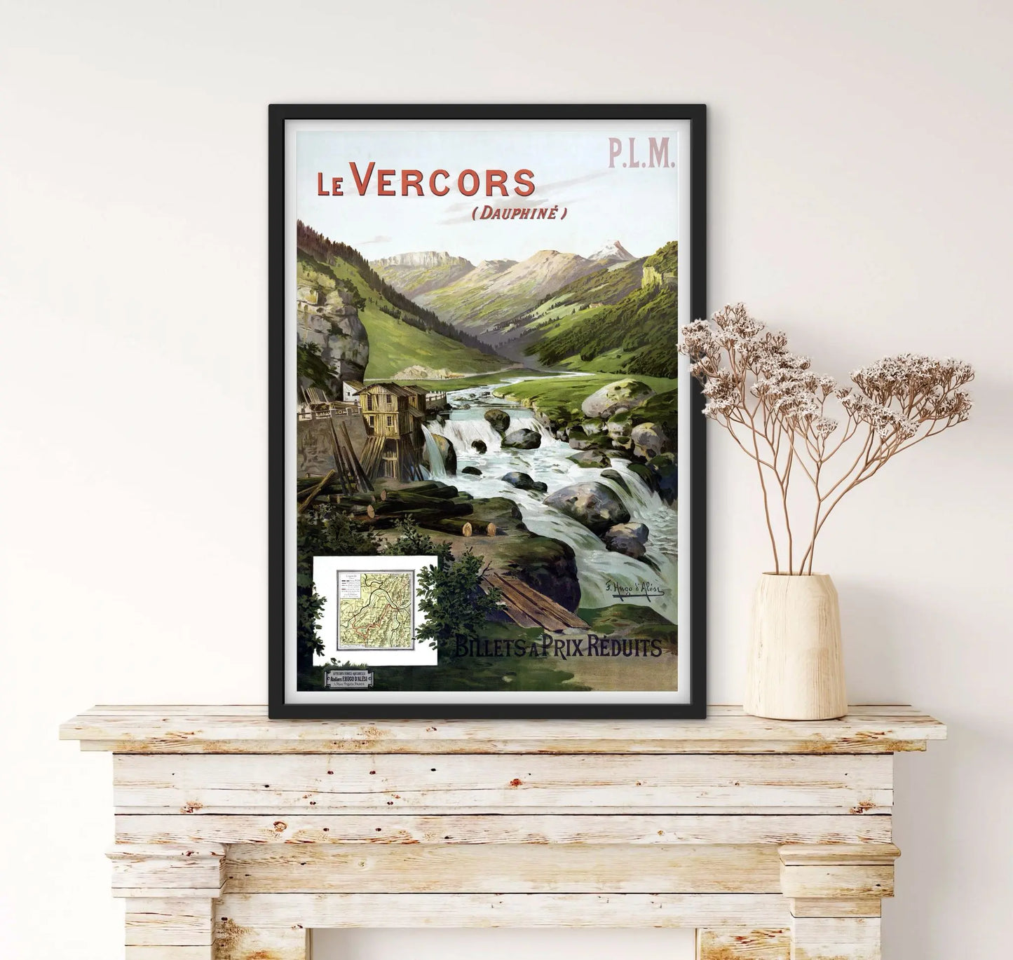 Affiche Dauphiné Vercors gorges PLM affichevintagefrance