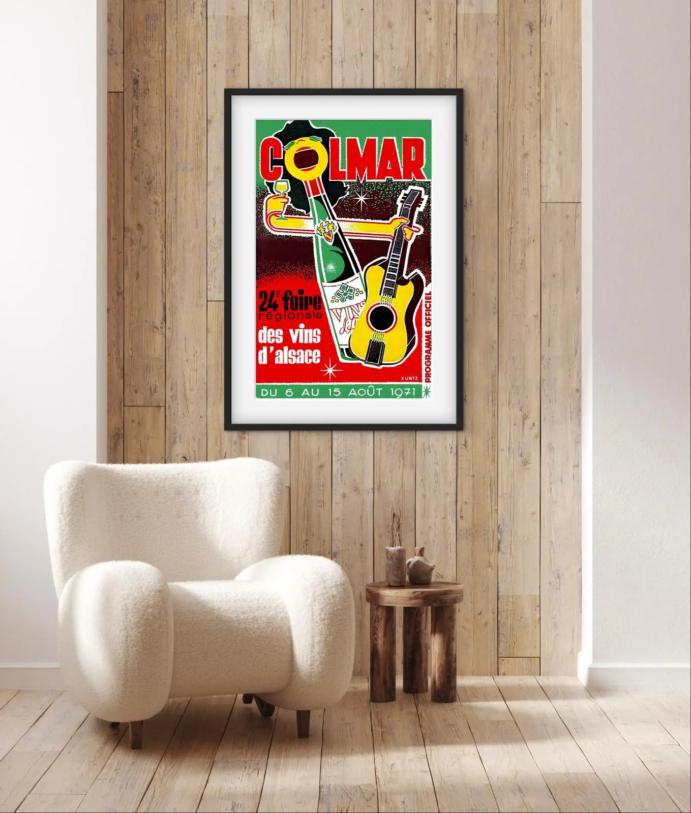 Affiche 24e foire vin Colmar Alsace 1971 affichevintagefrance