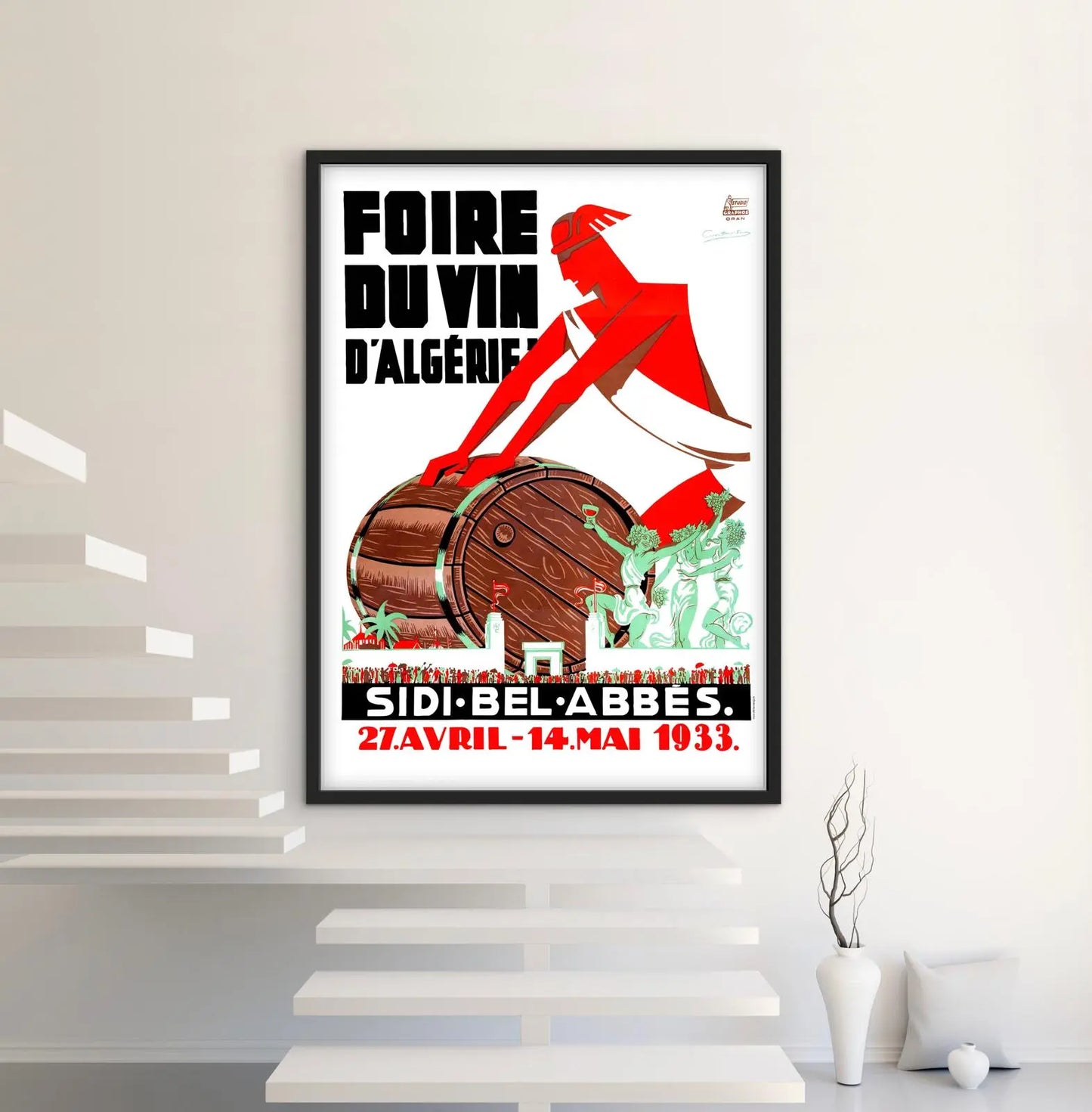 Affiche foire du vin Algérie 1933 affichevintagefrance