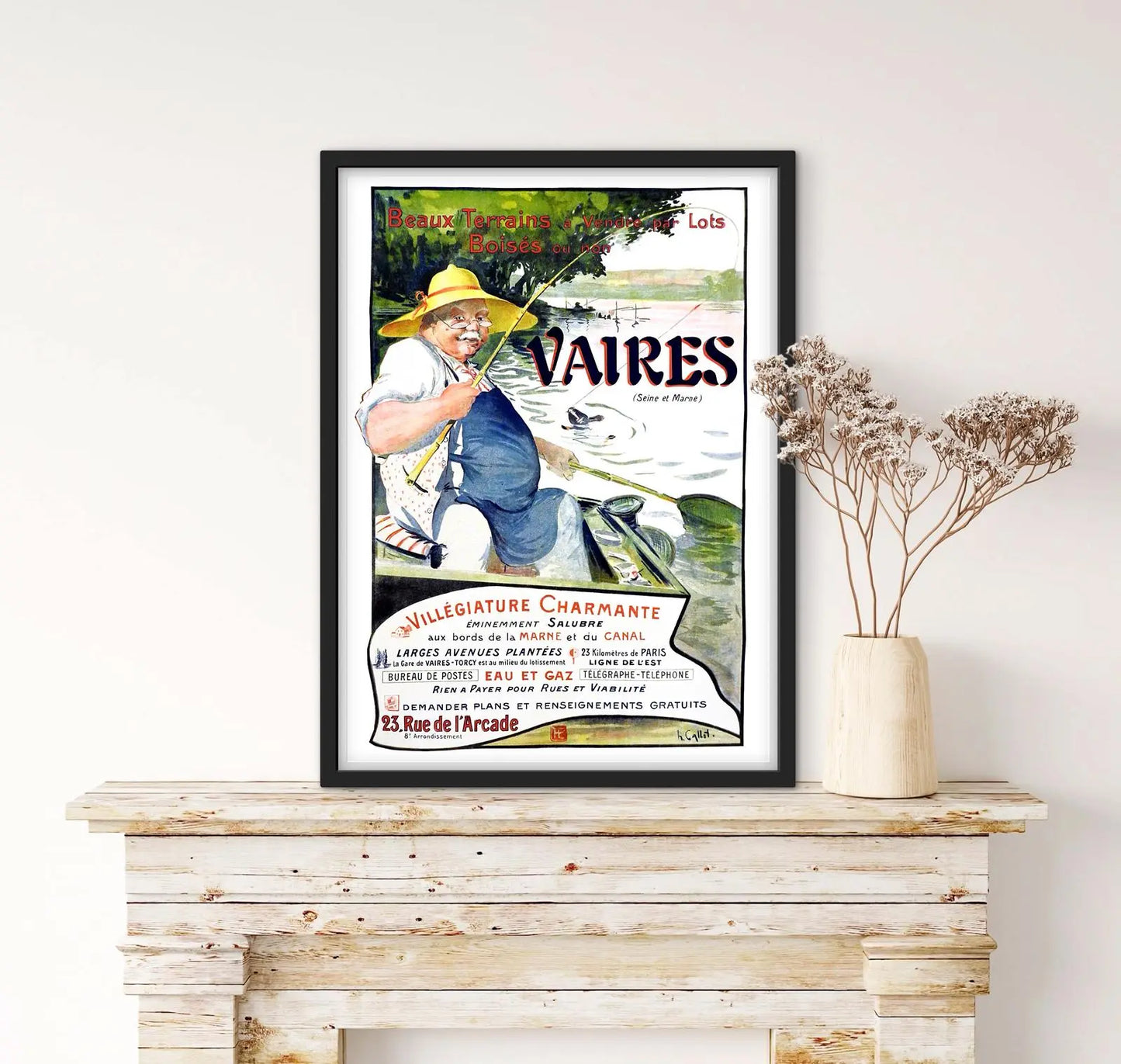 Affiche Vaires Seine et Marne pêche affichevintagefrance