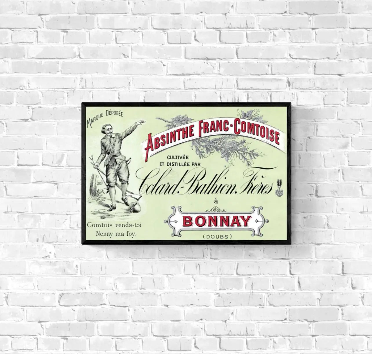 Affiche Absinthe Franc Comtoise Bonnay Doubs affichevintagefrance