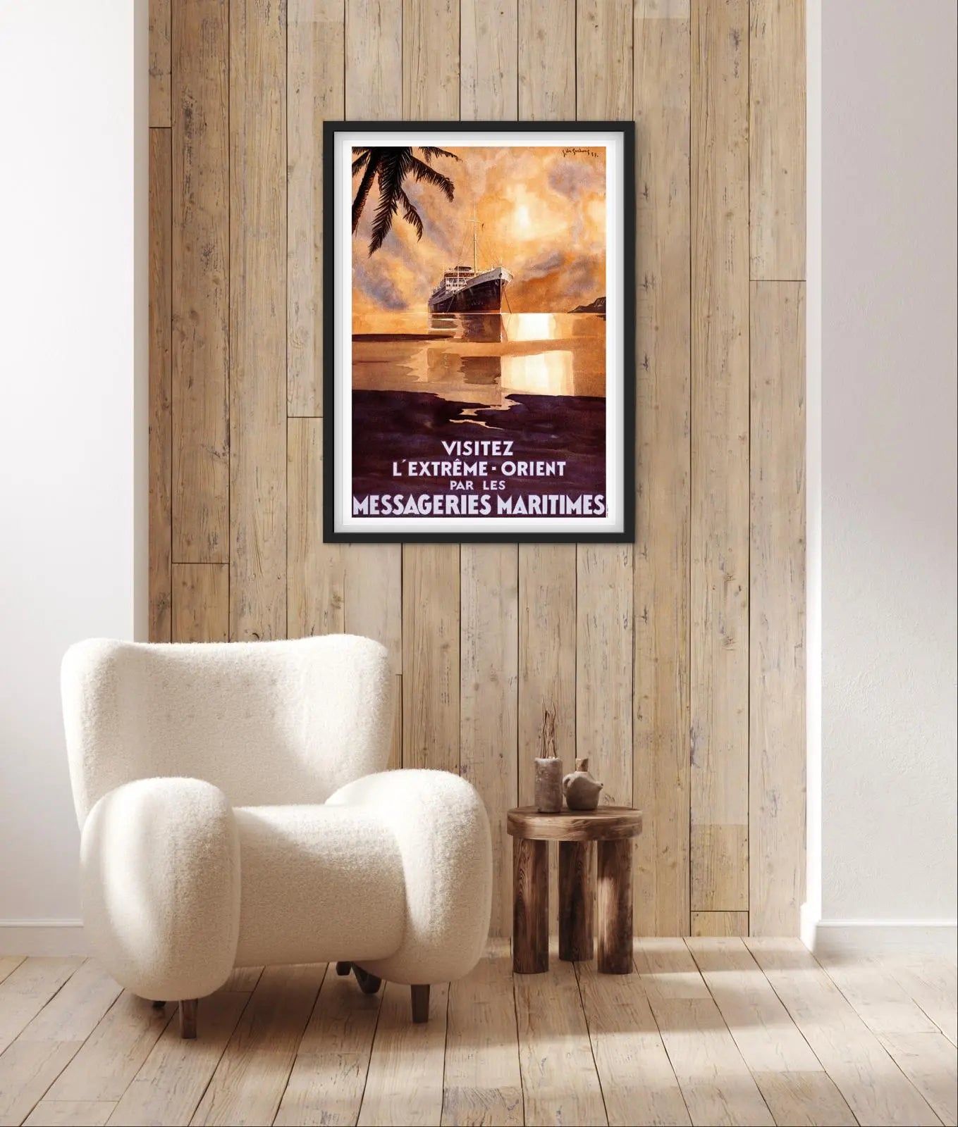 Affiche extrême Orient messageries maritimes CGT affichevintagefrance