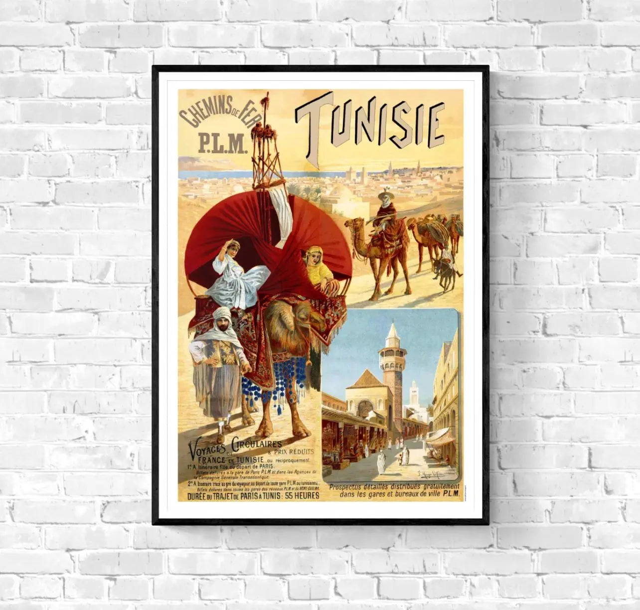 Affiche Tunisie PLM affichevintagefrance