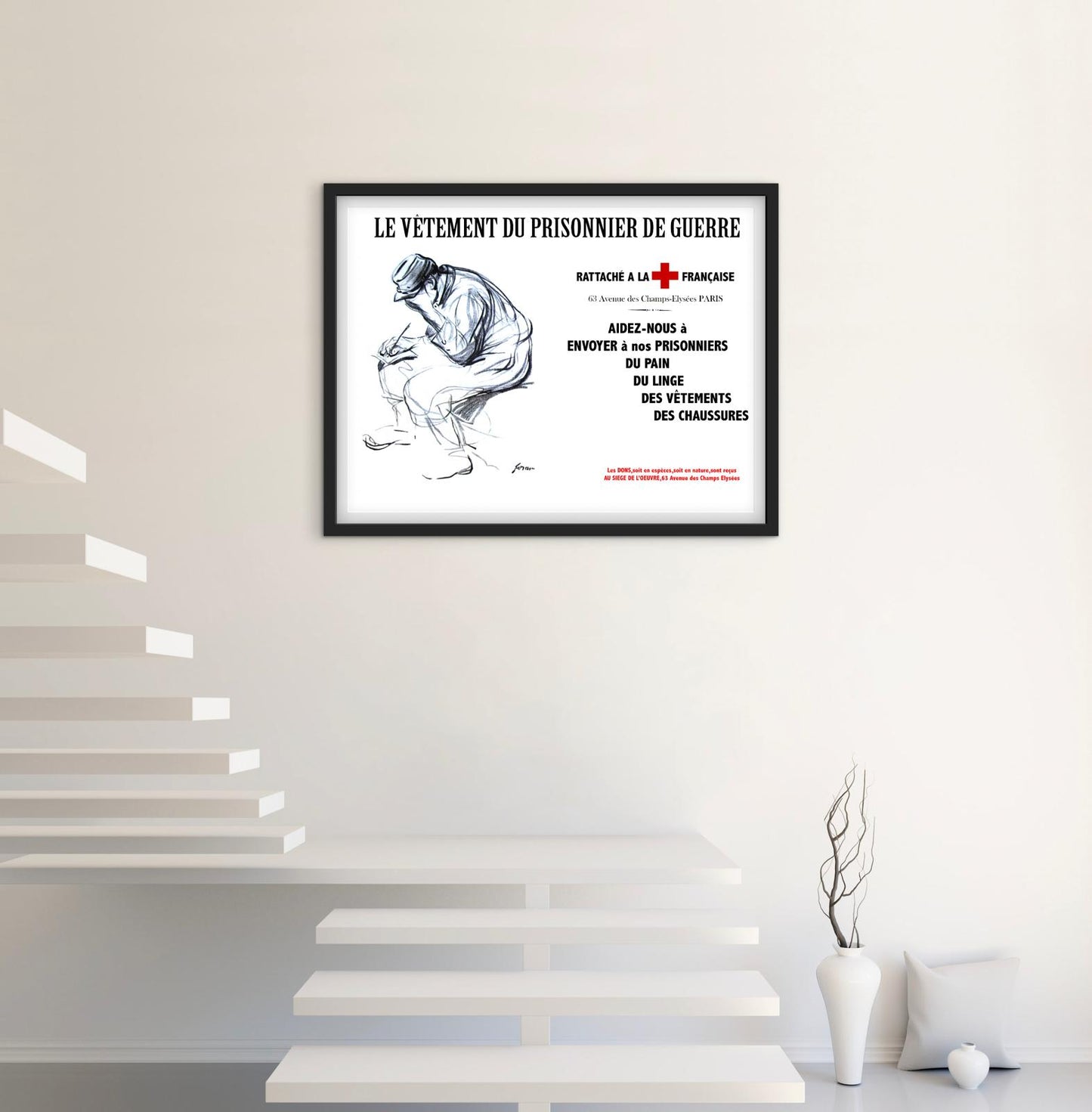 Affiche prisonnier de guerre croix rouge