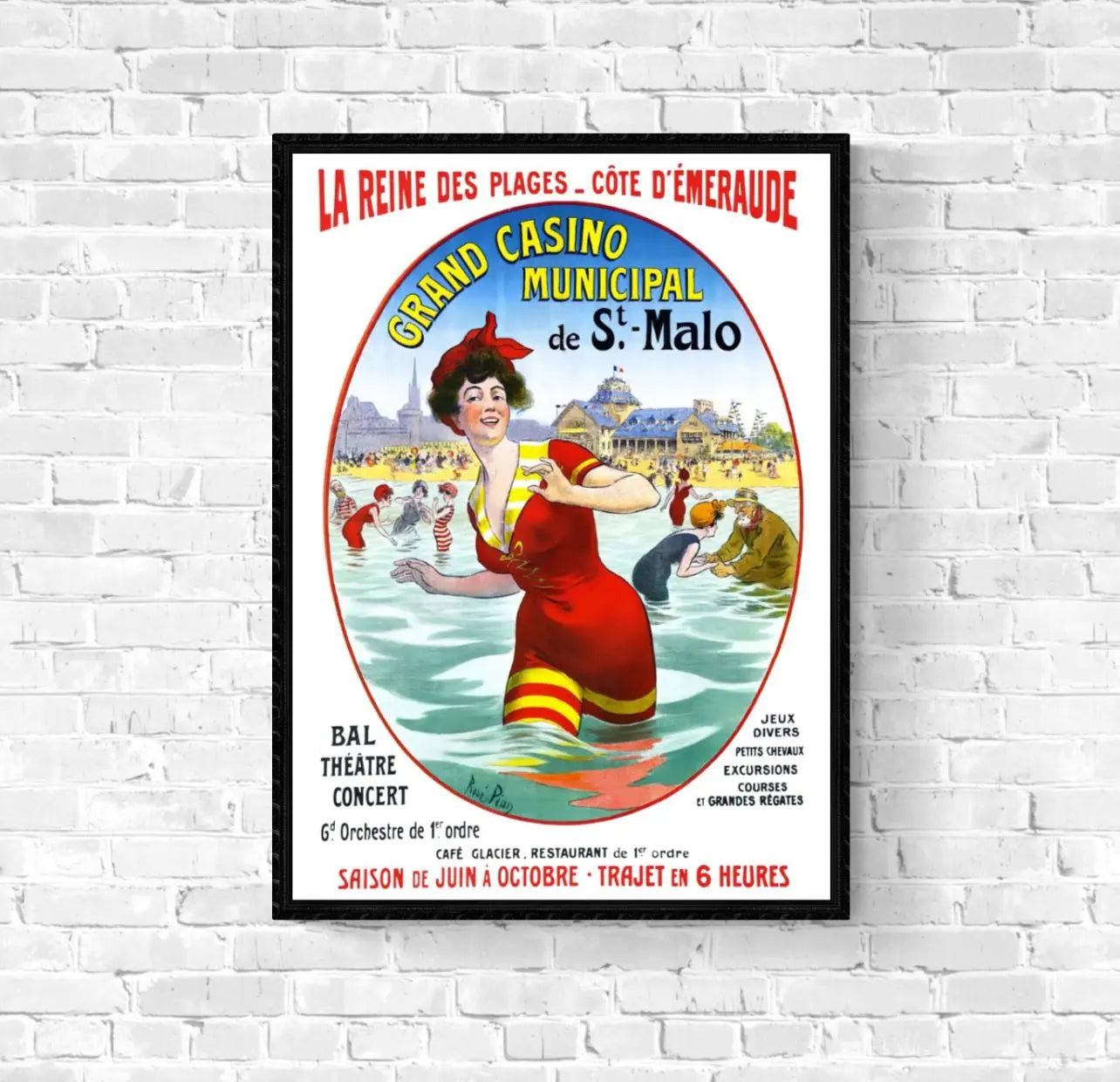 Affiche casino municipal Saint Malo Bretagne affichevintagefrance