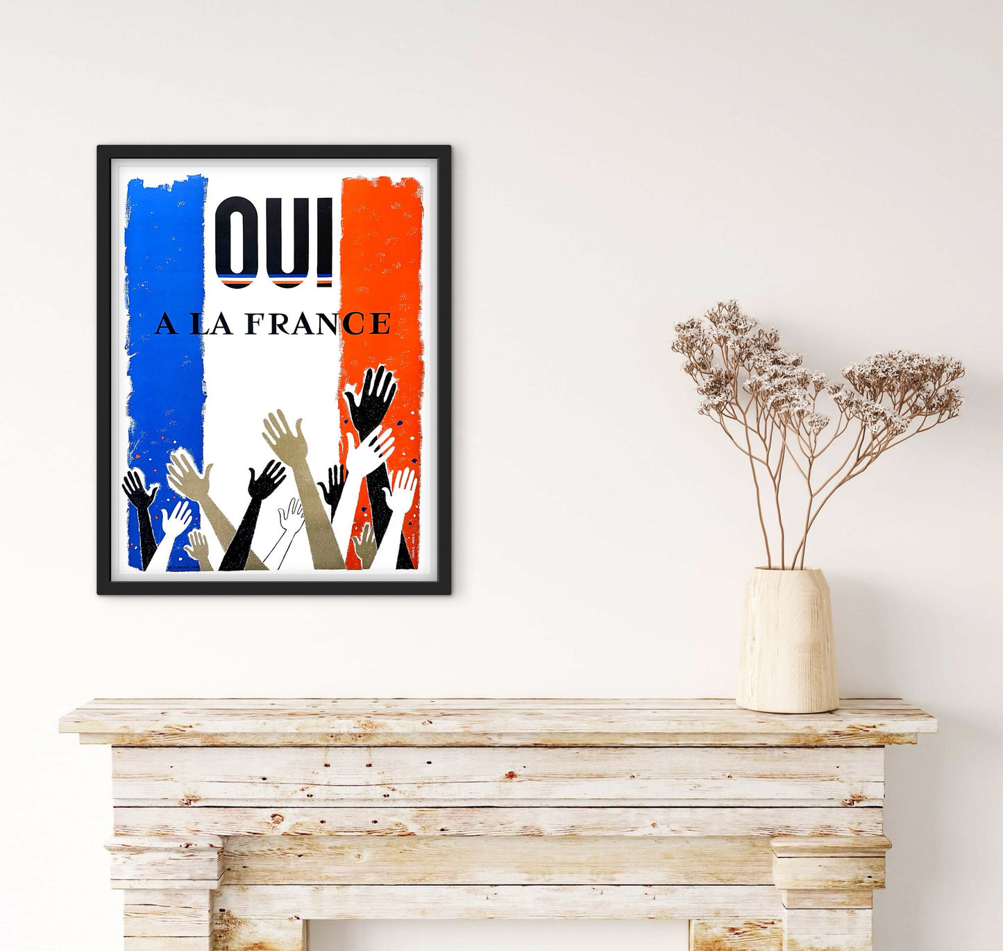 Affiche référendum du 28 septembre 1958 oui à la France Charles De Gaulle décolonisation affichevintagefrance
